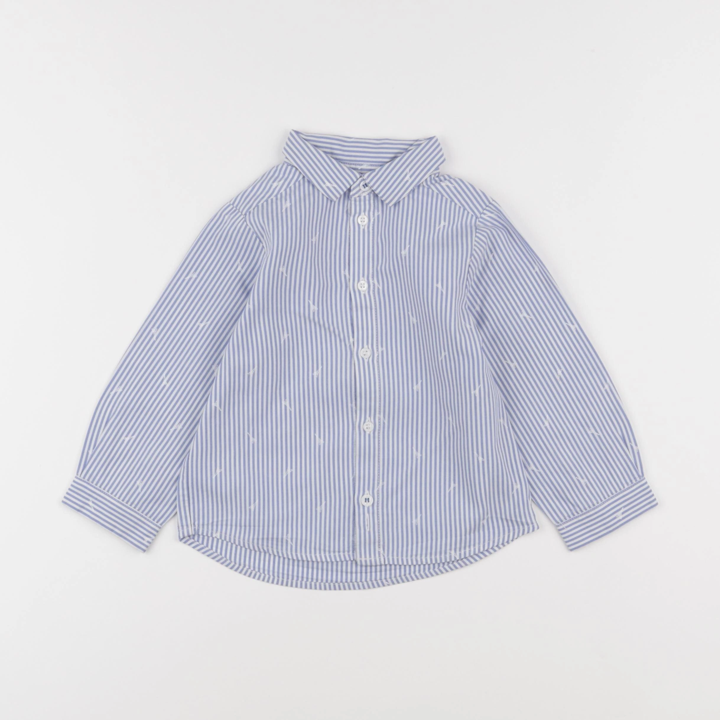 Jacadi - chemise blanc, bleu - 24 mois