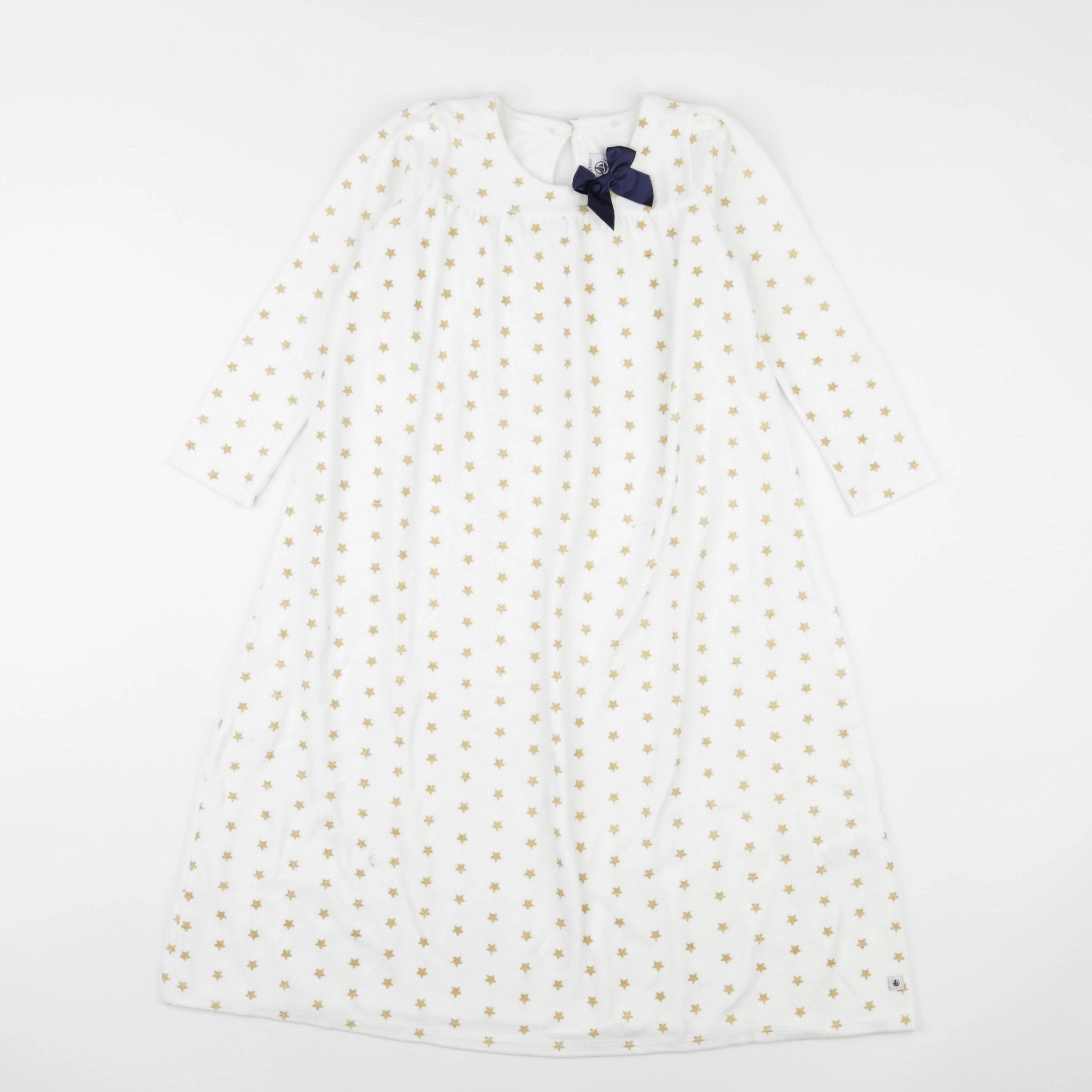 Petit Bateau - chemise de nuit velours blanc - 5 ans