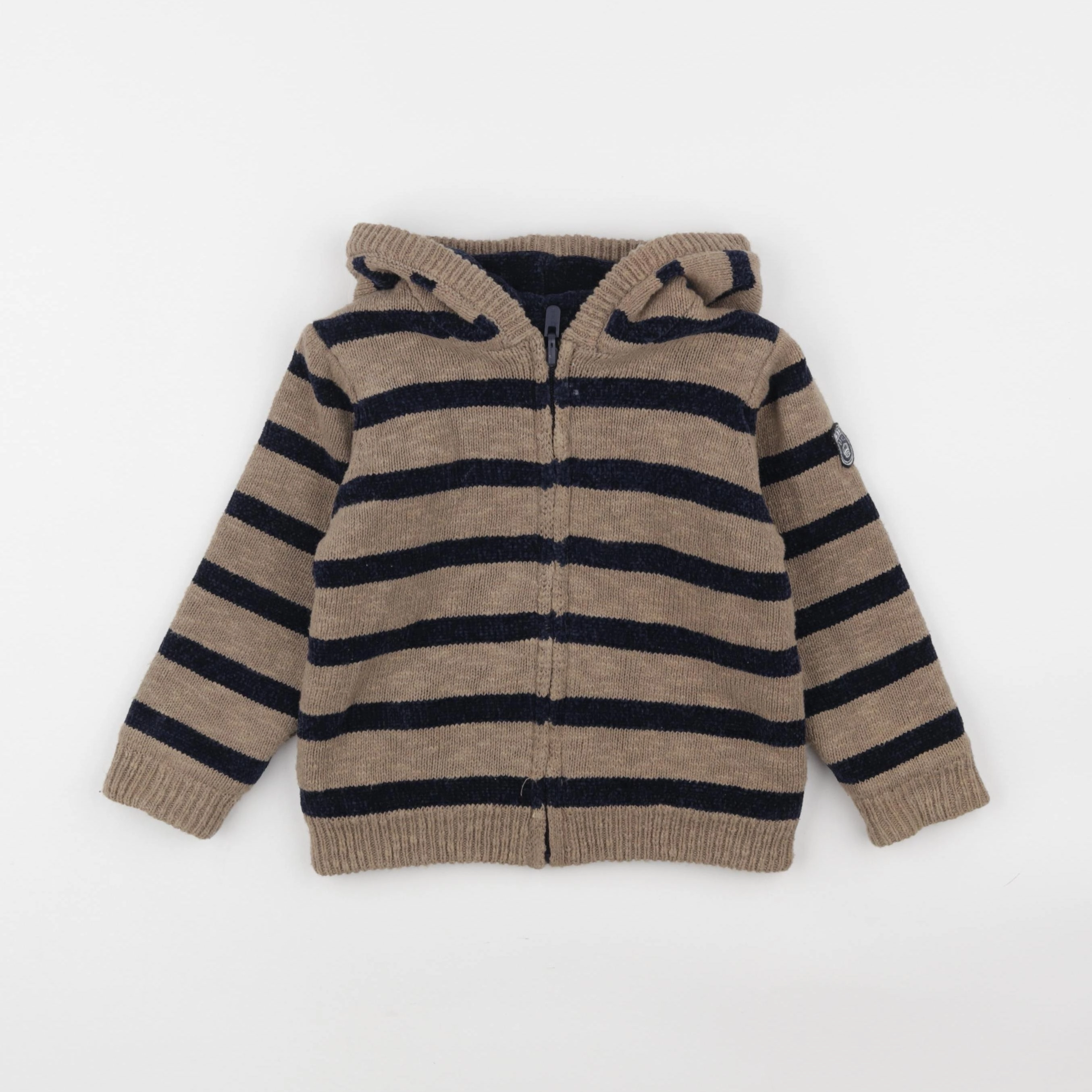 IKKS - gilet réversible marron, bleu - 3 ans