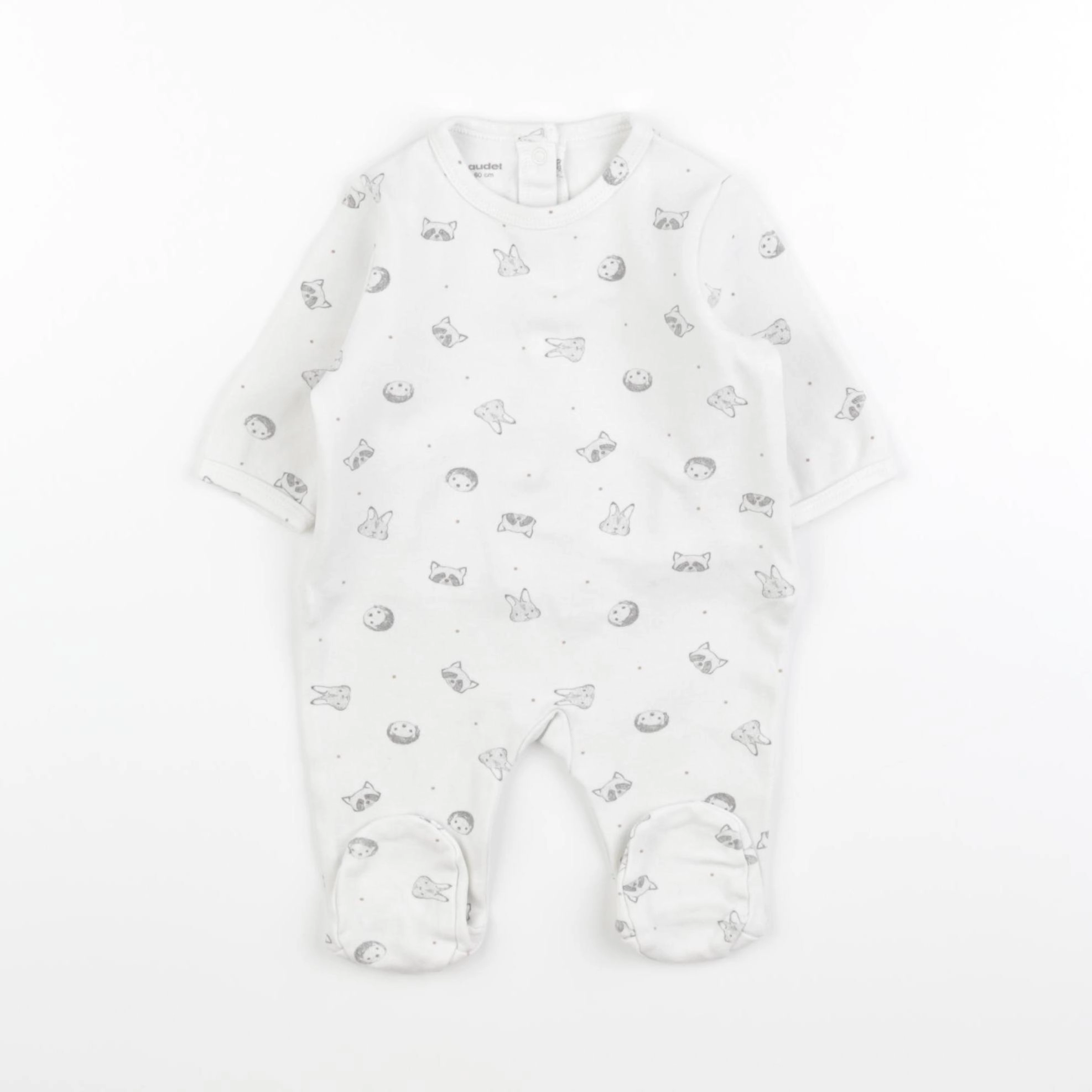 Vertbaudet - pyjama coton blanc - 3 mois