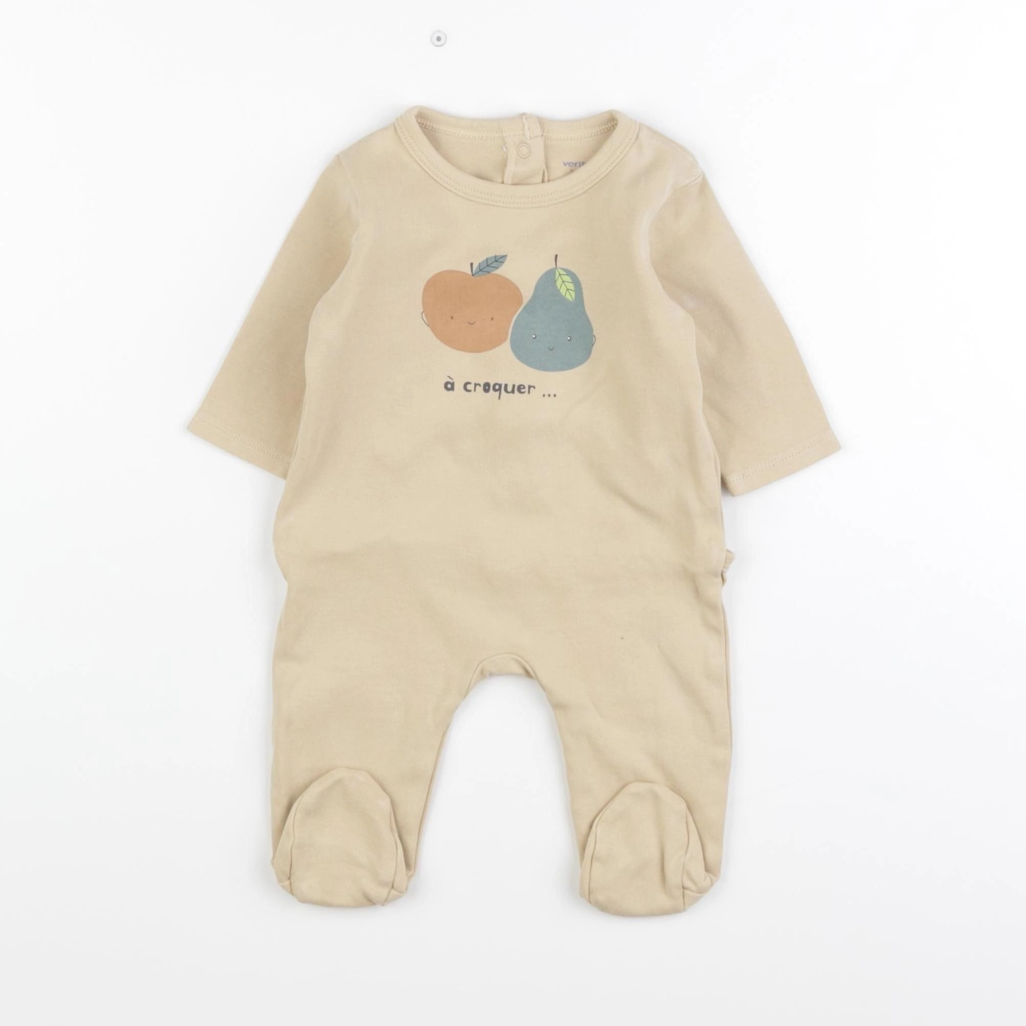 Vertbaudet - pyjama coton marron - 3 mois