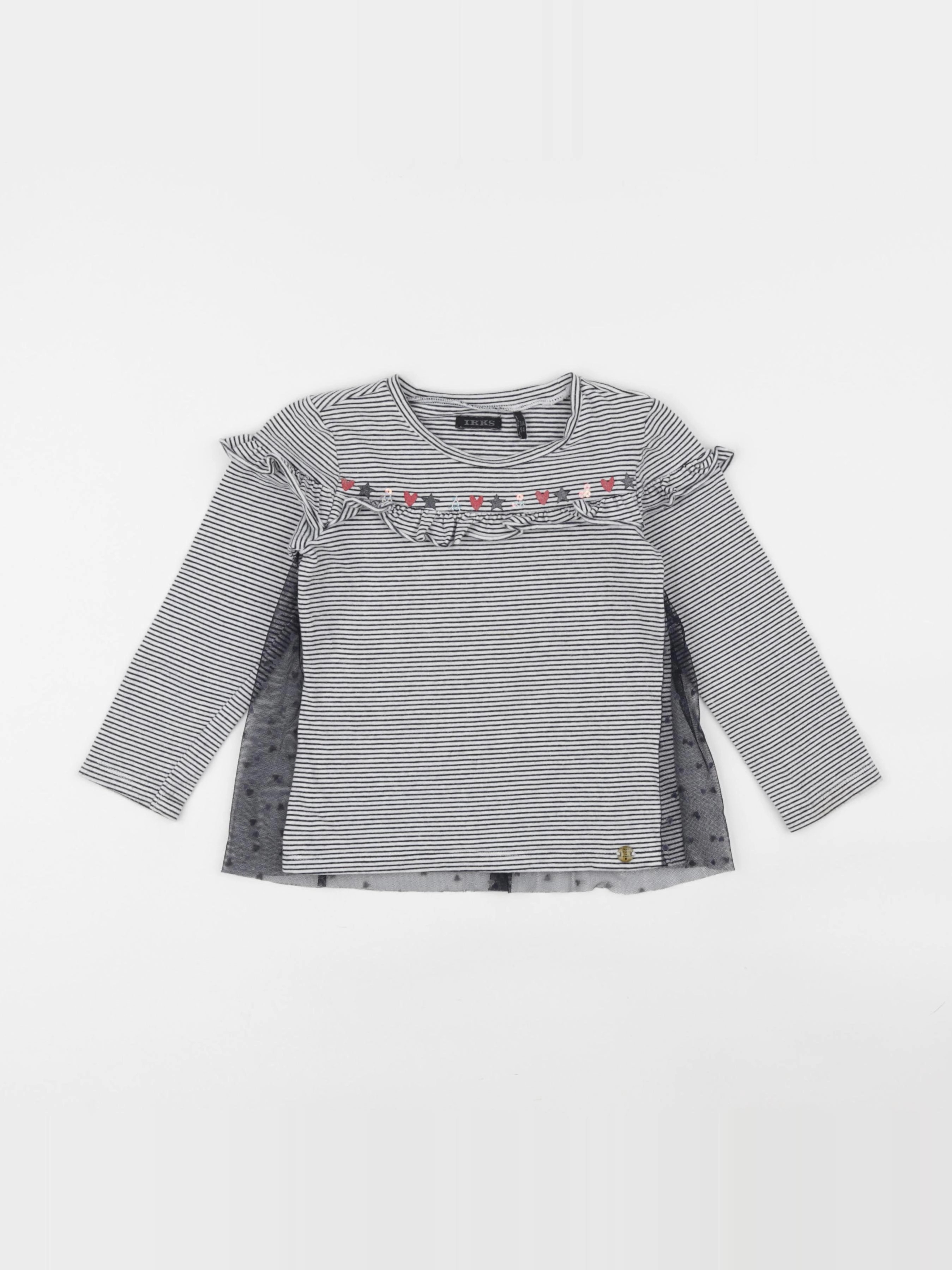 IKKS - tee-shirt blanc, bleu - 3 ans