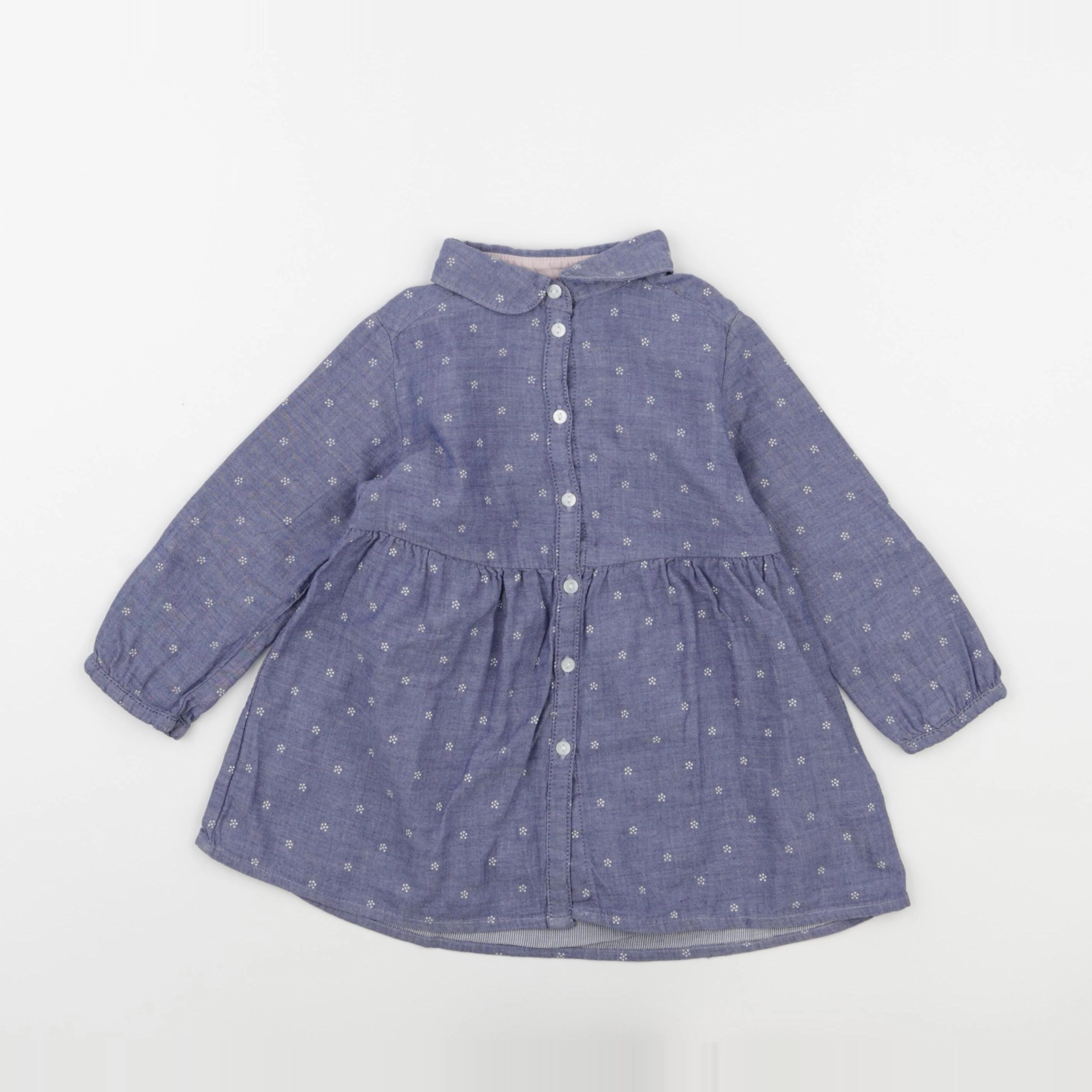 H&M - robe bleu - 12/18 mois