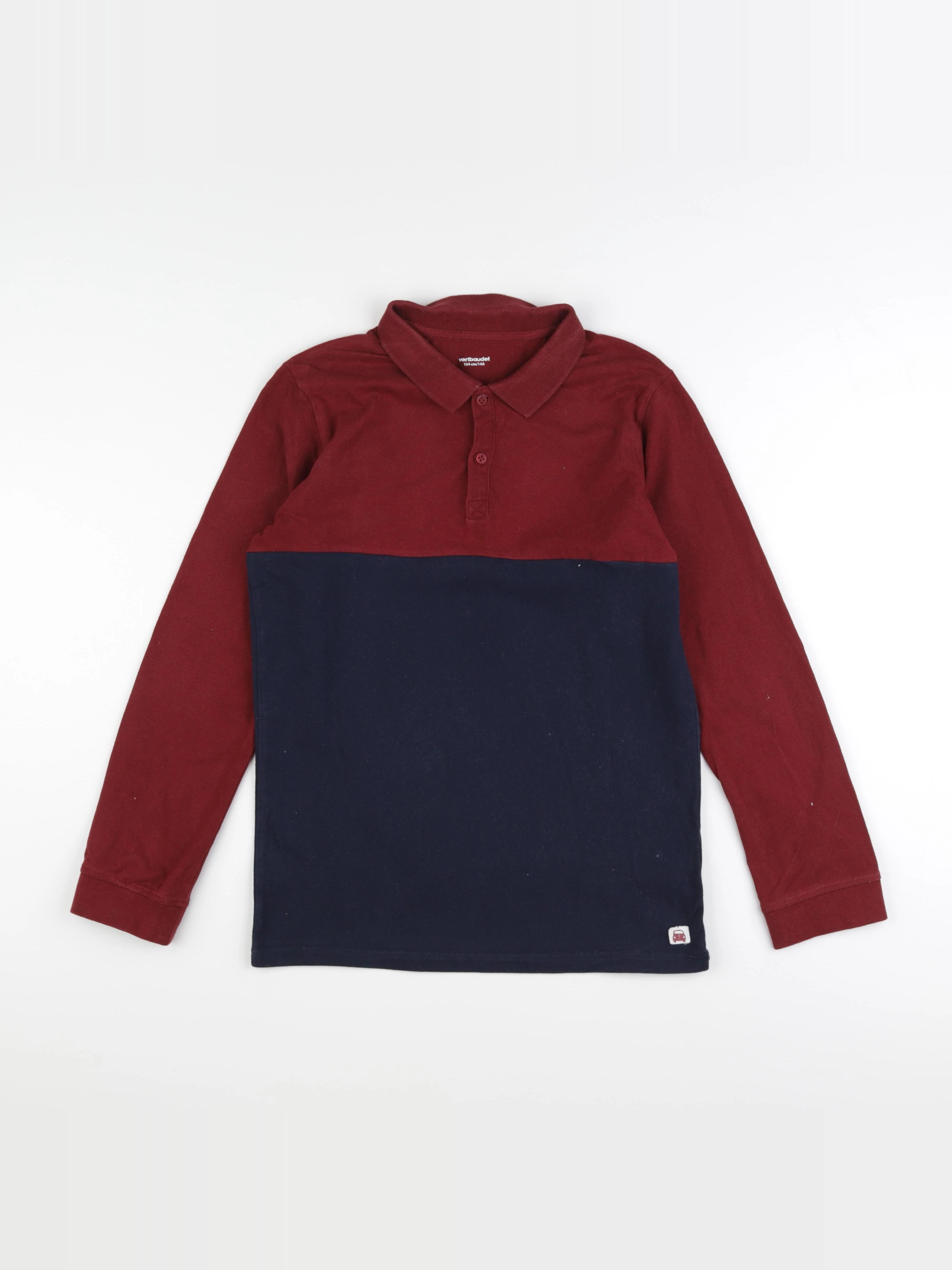 Vertbaudet - polo rouge - 14 ans
