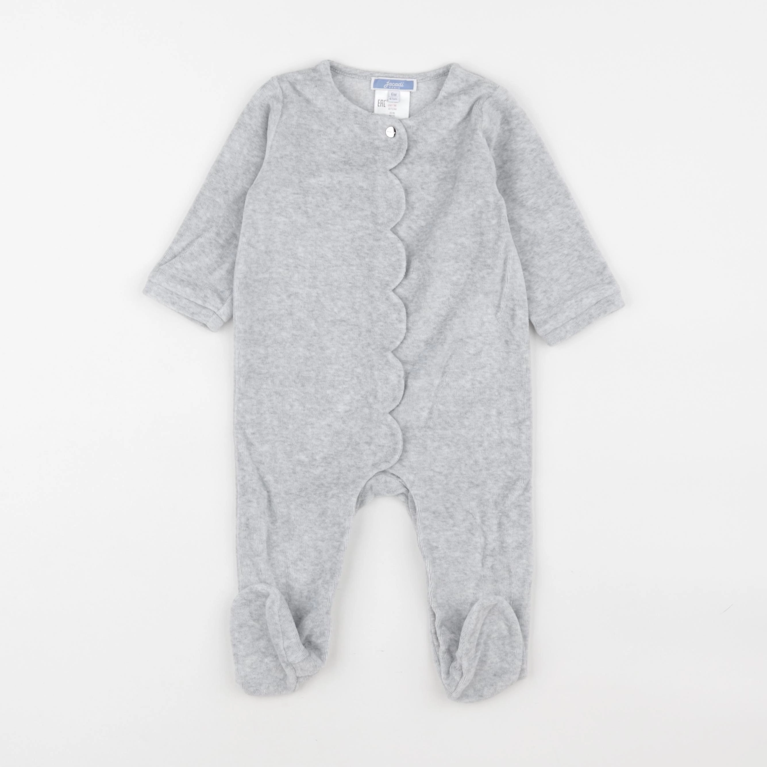 Jacadi - pyjama velours gris - 6 mois