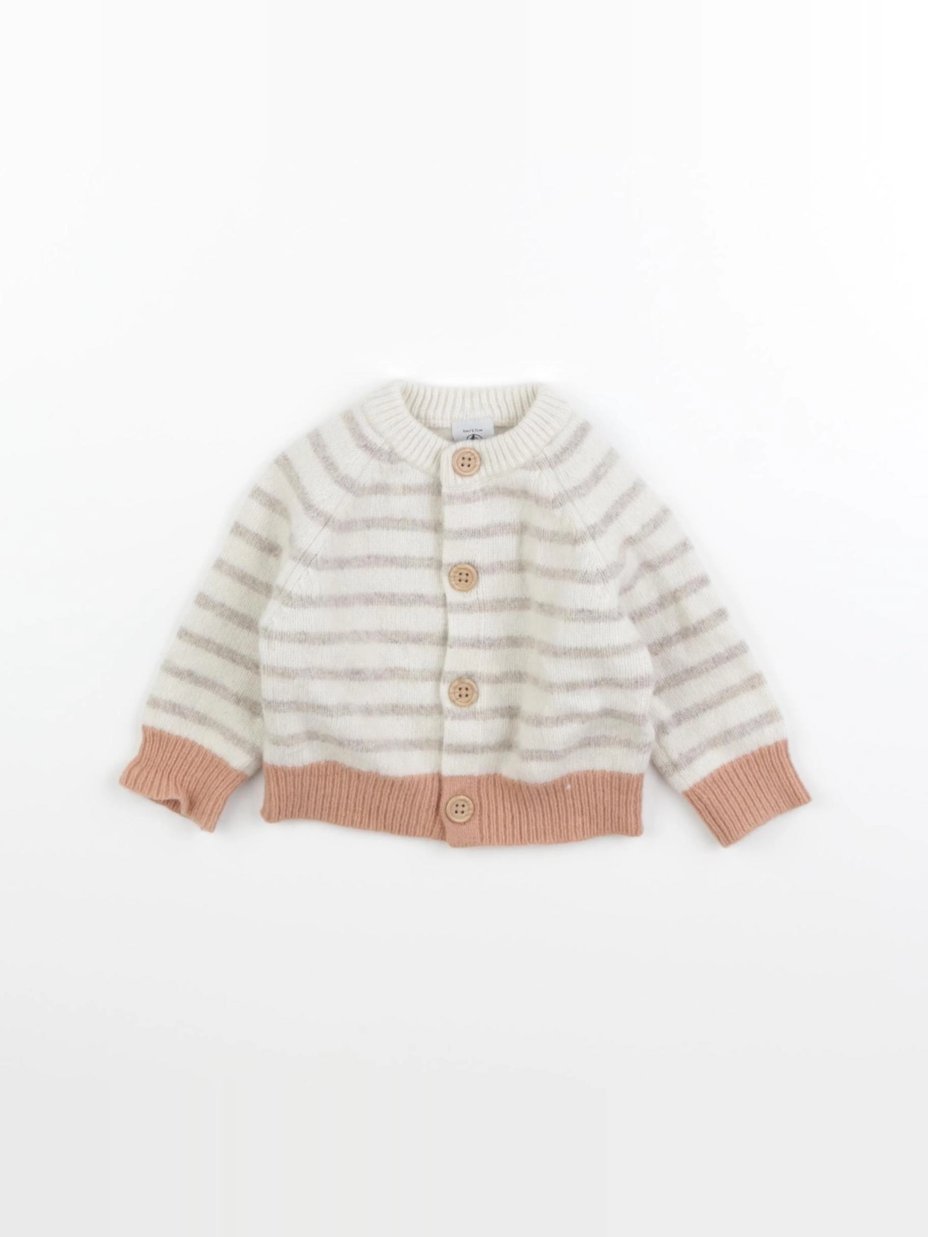 Petit Bateau - gilet gris - 6 mois