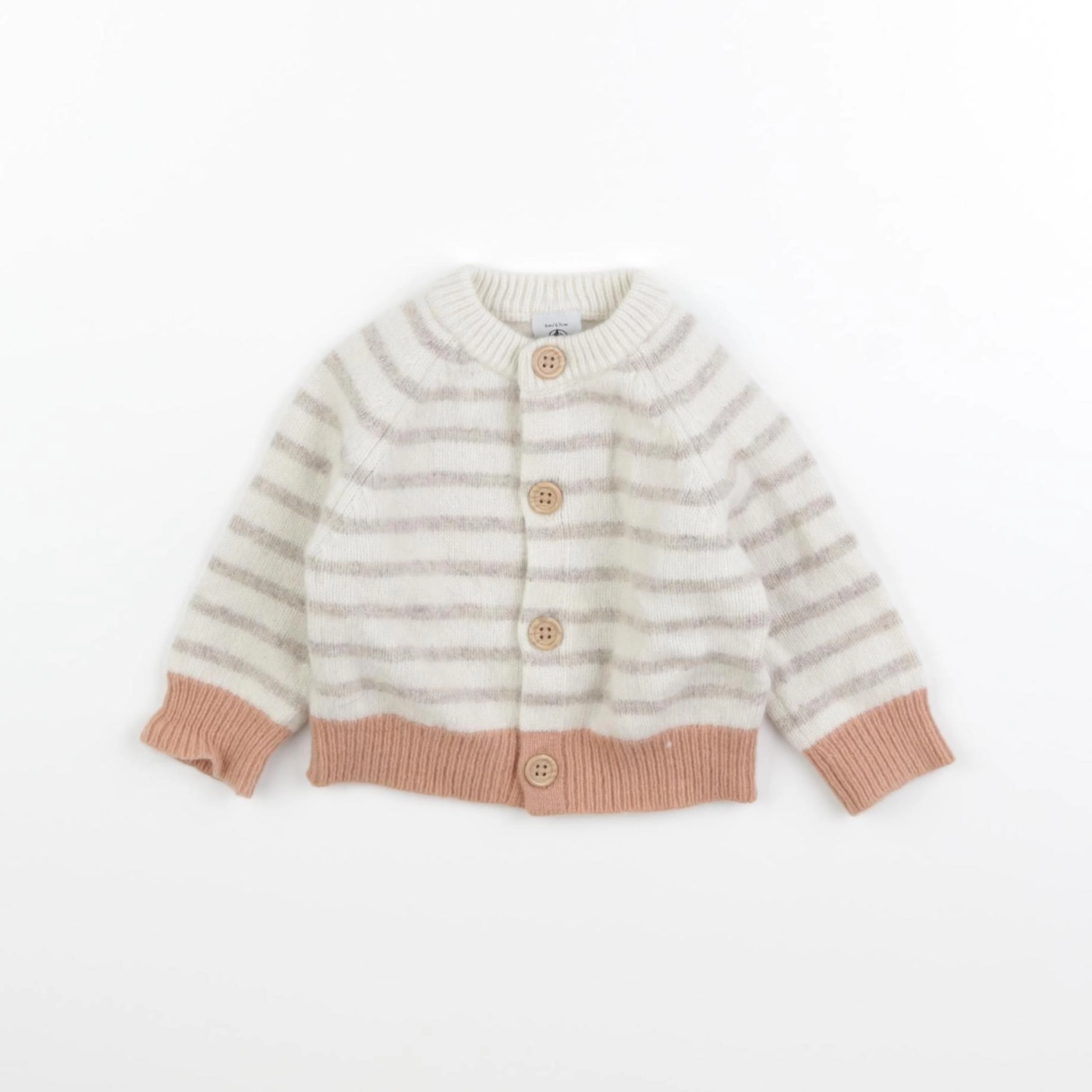 Petit Bateau - gilet gris - 6 mois