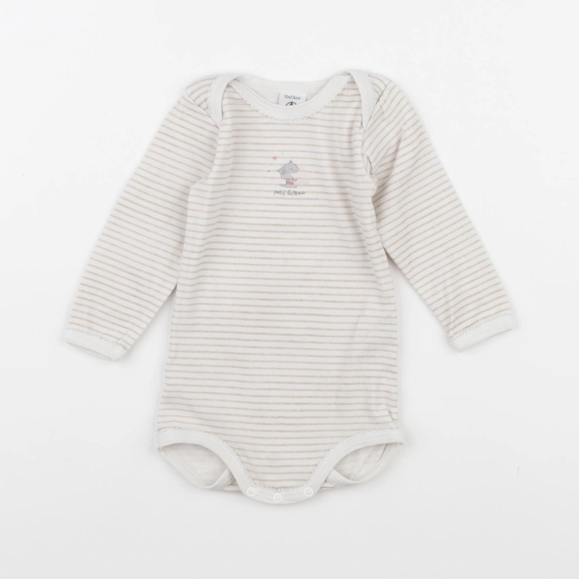 Petit Bateau - body blanc - 12 mois