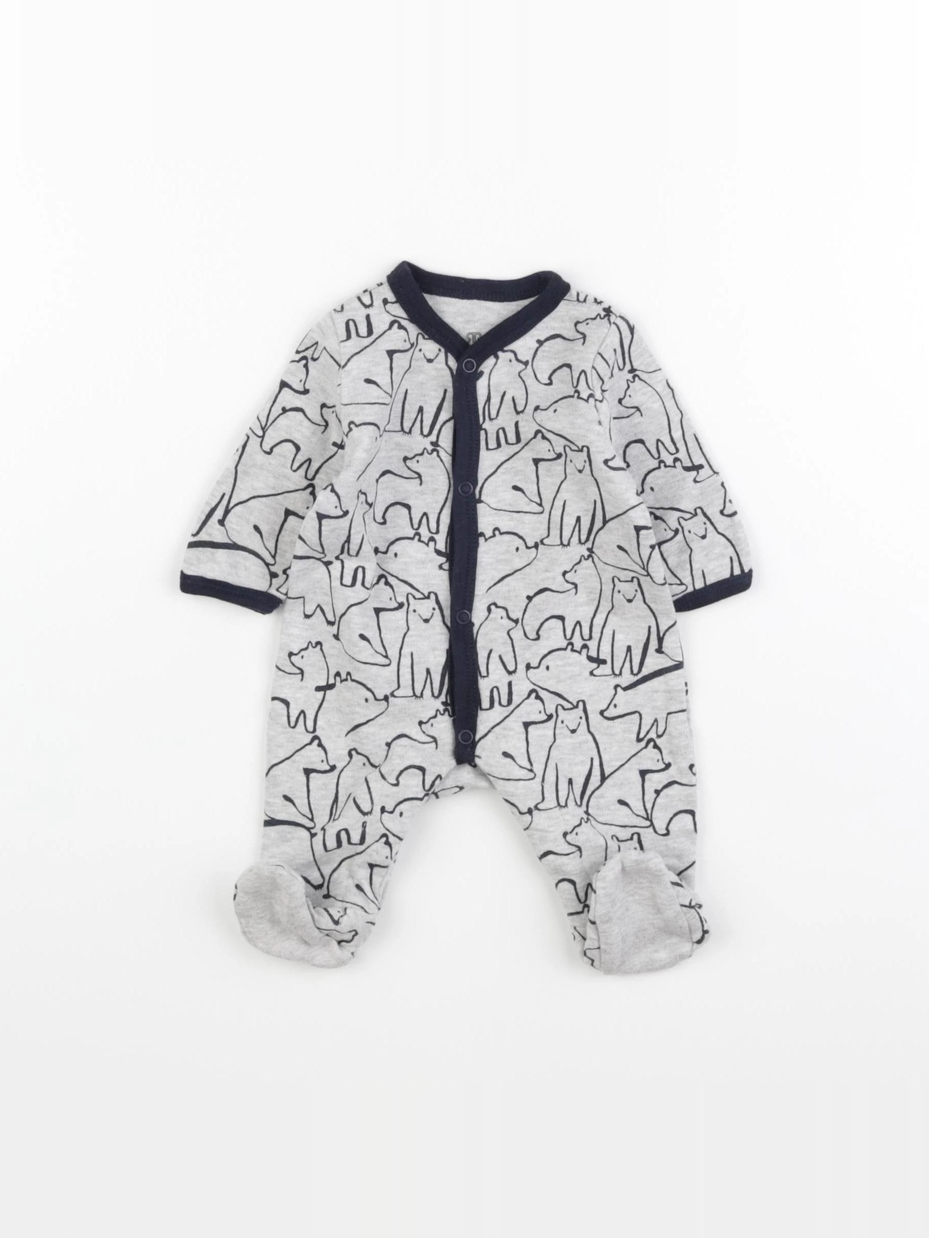 La Redoute - pyjama coton gris - 0 mois