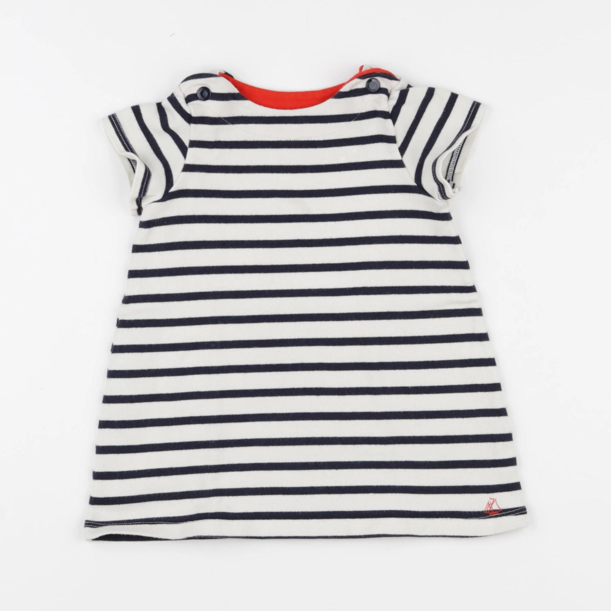 Petit Bateau - robe bleu - 12 mois
