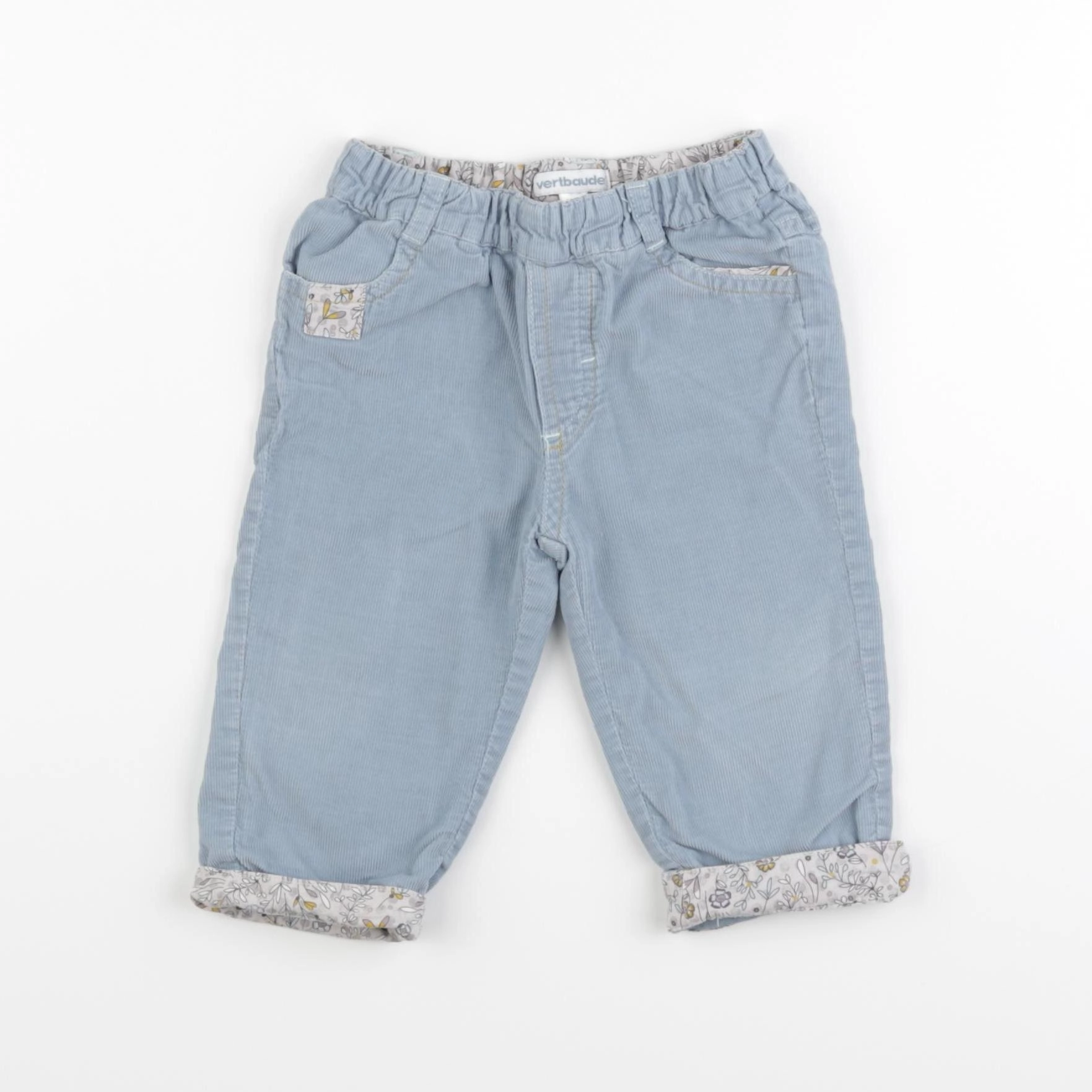 Vertbaudet - pantalon bleu - 12 mois