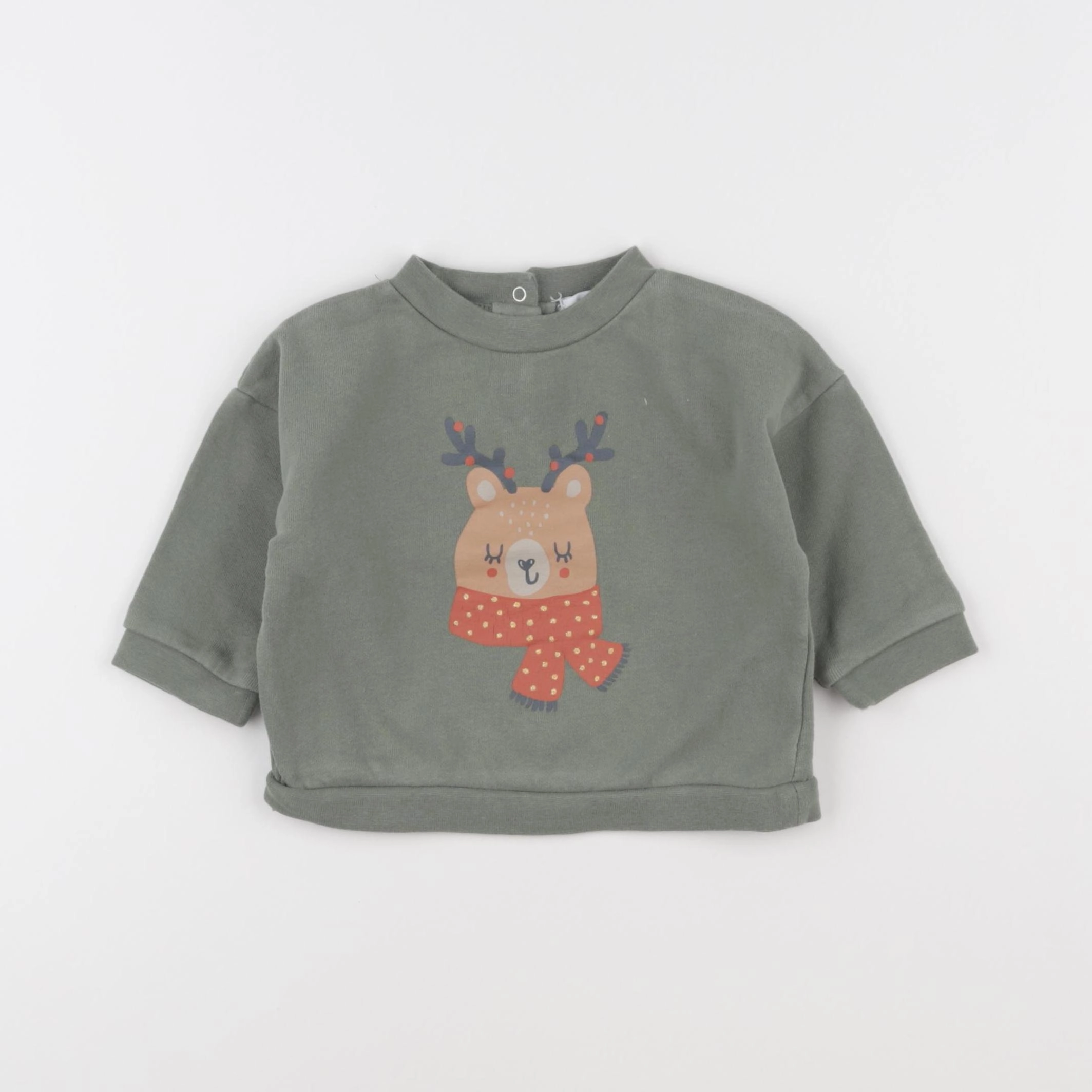 Vertbaudet - sweat vert - 9 mois