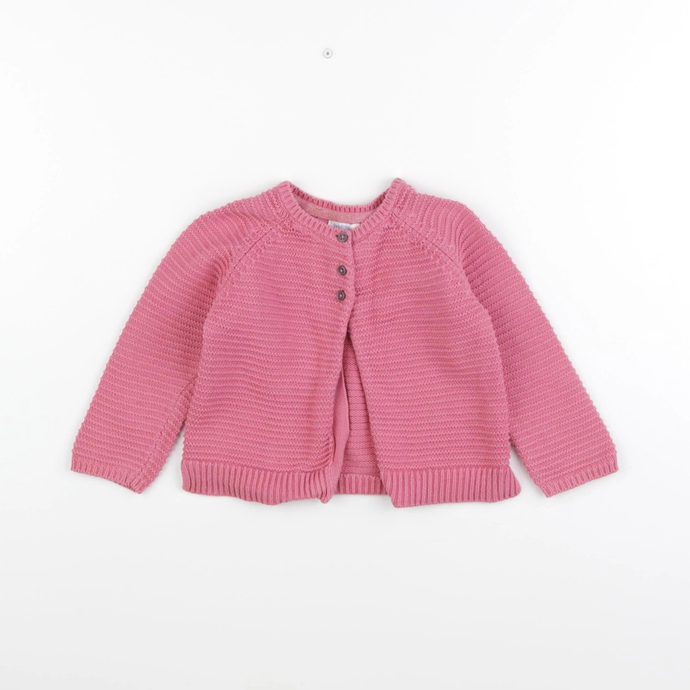 Boutchou - gilet rose - 12 mois