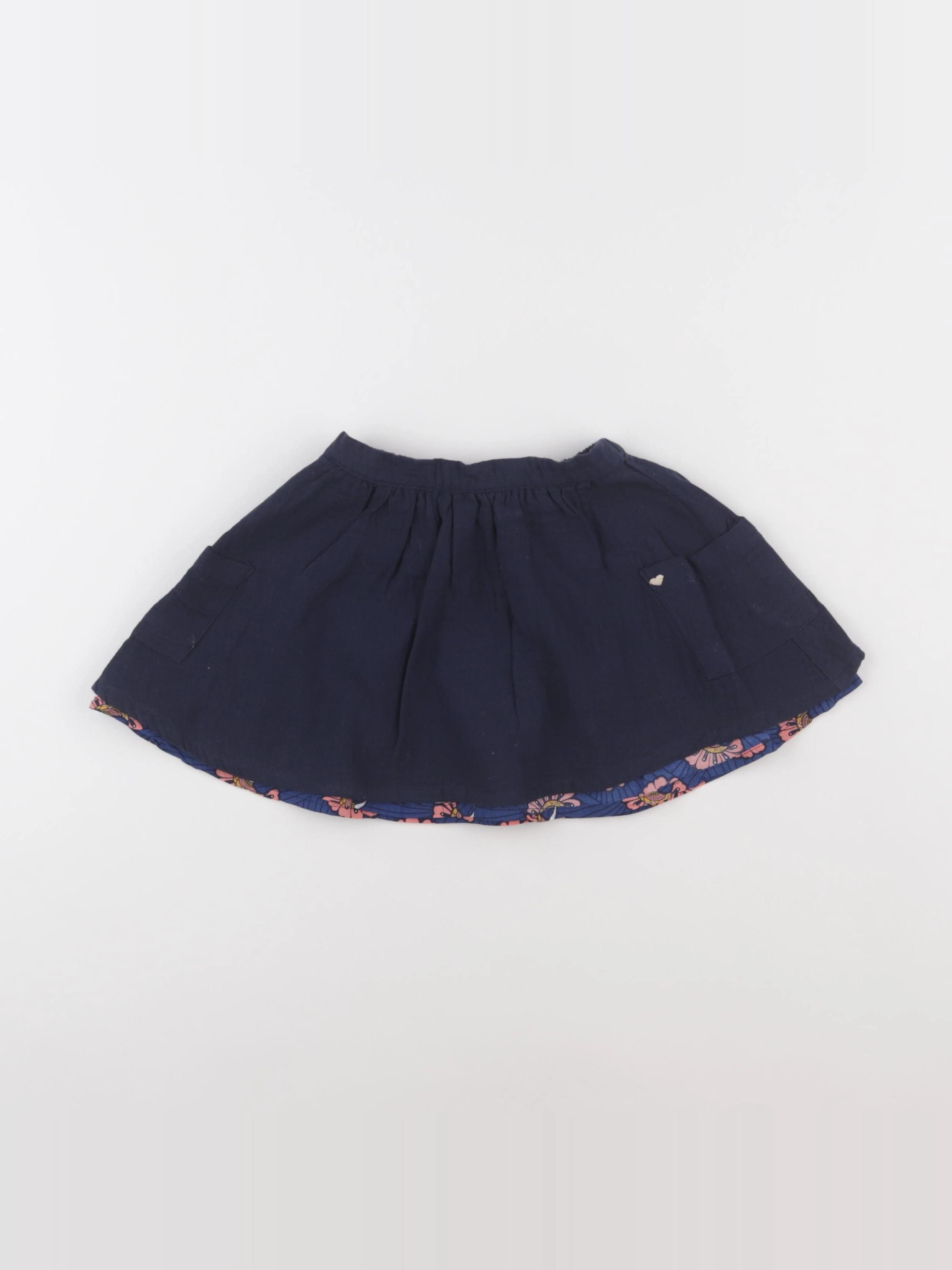 Vertbaudet - jupe réversible bleu, rose - 3 ans