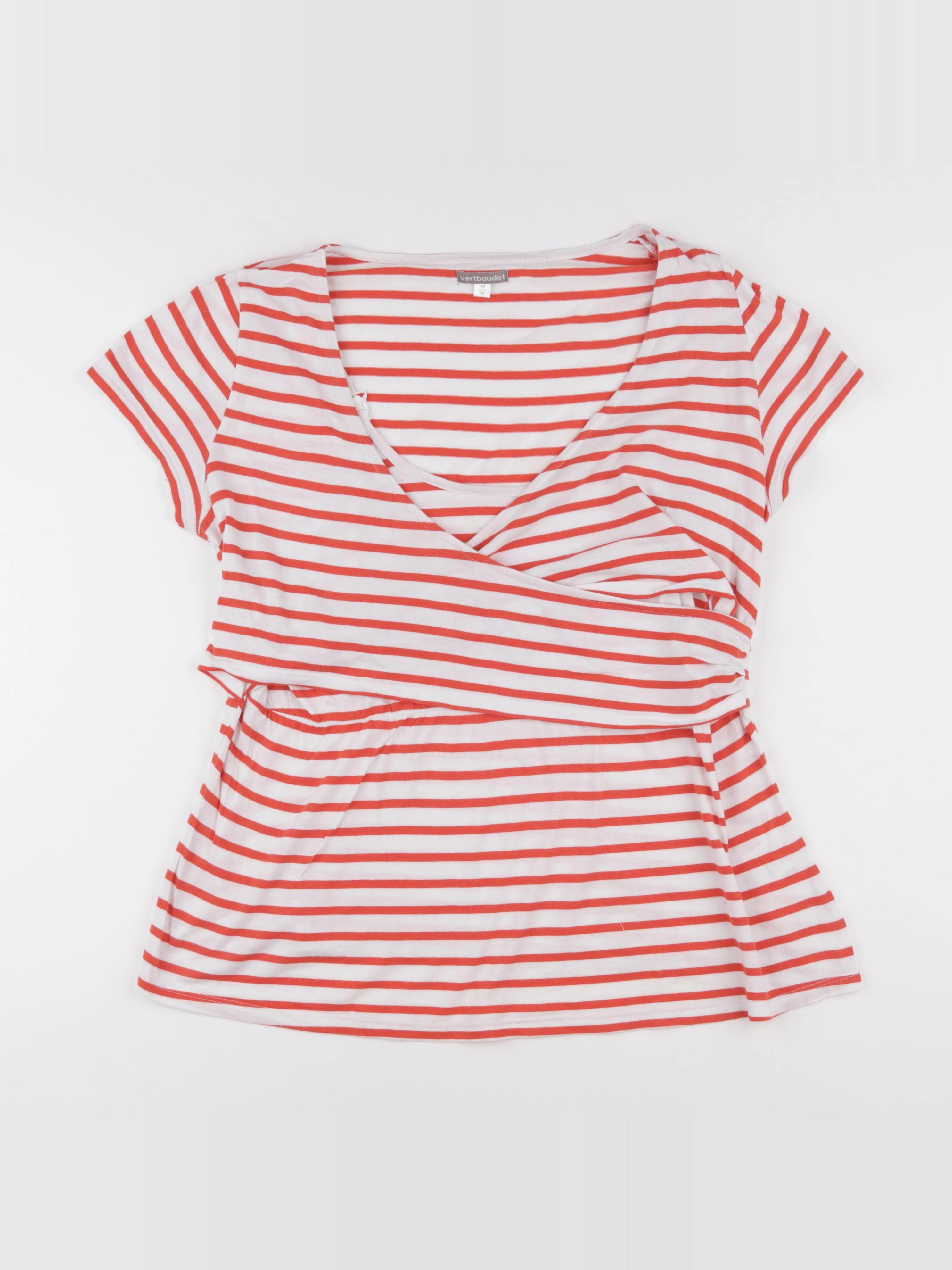 Vertbaudet - tee-shirt allaitement, grossesse blanc, orange - 46 à 48