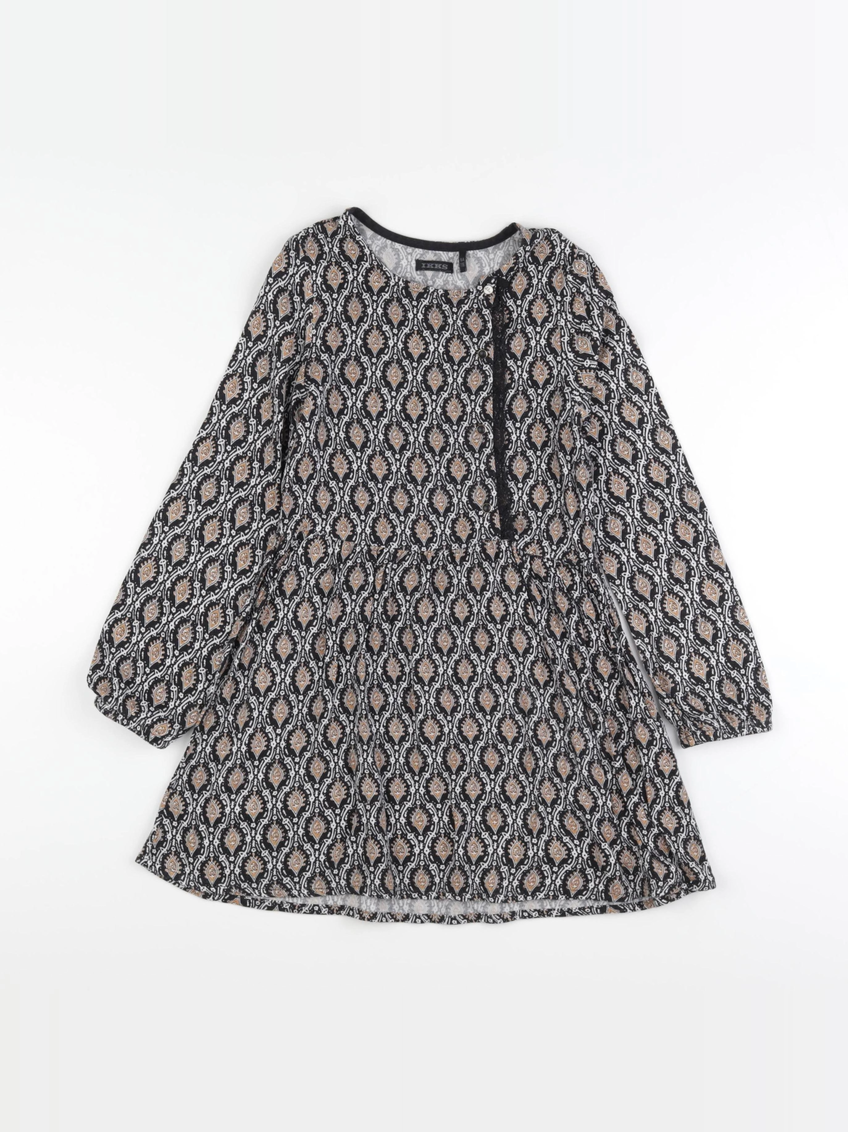 IKKS - robe noir, marron - 6 ans