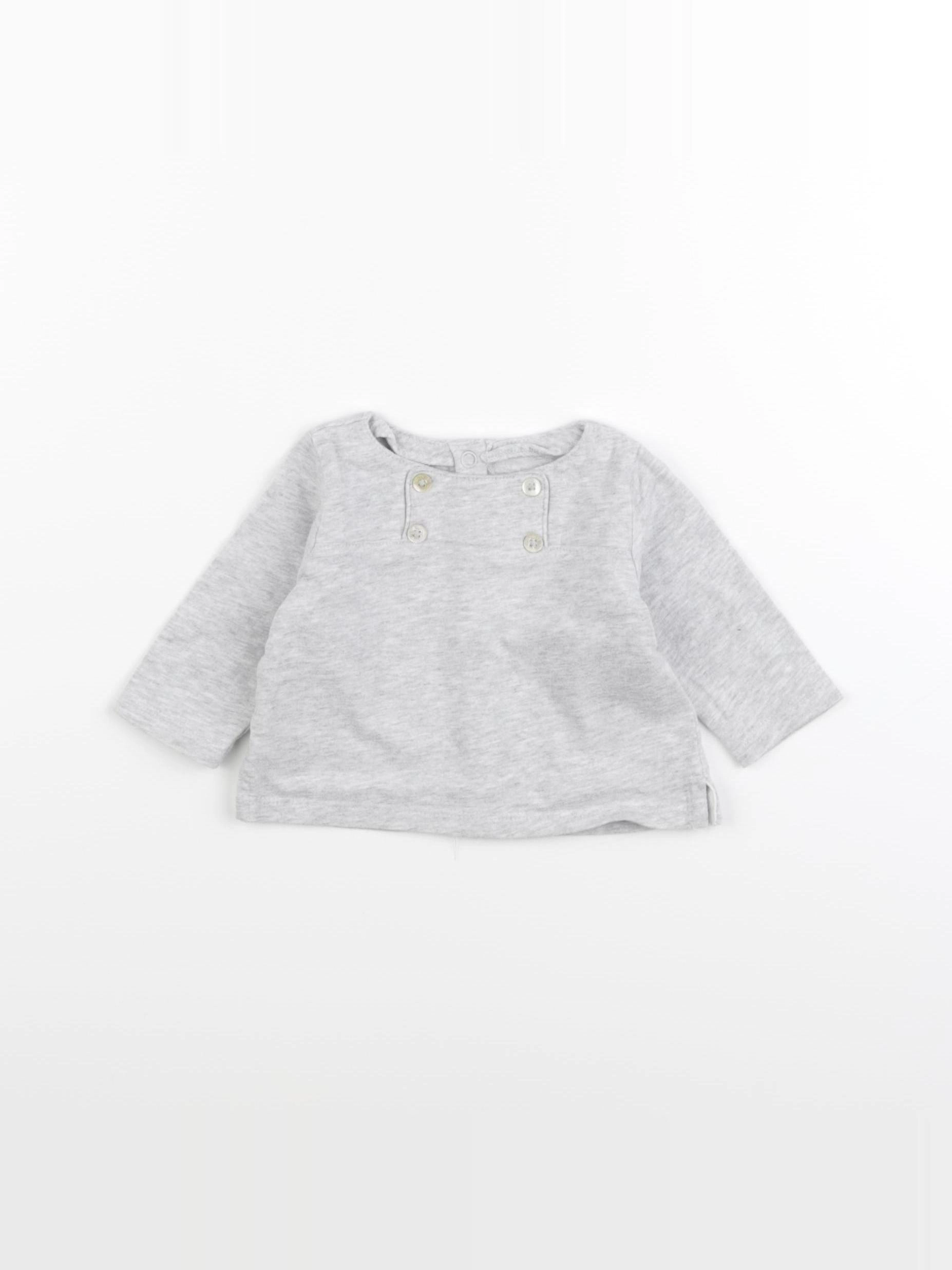 Natalys - tee-shirt gris - 3 mois