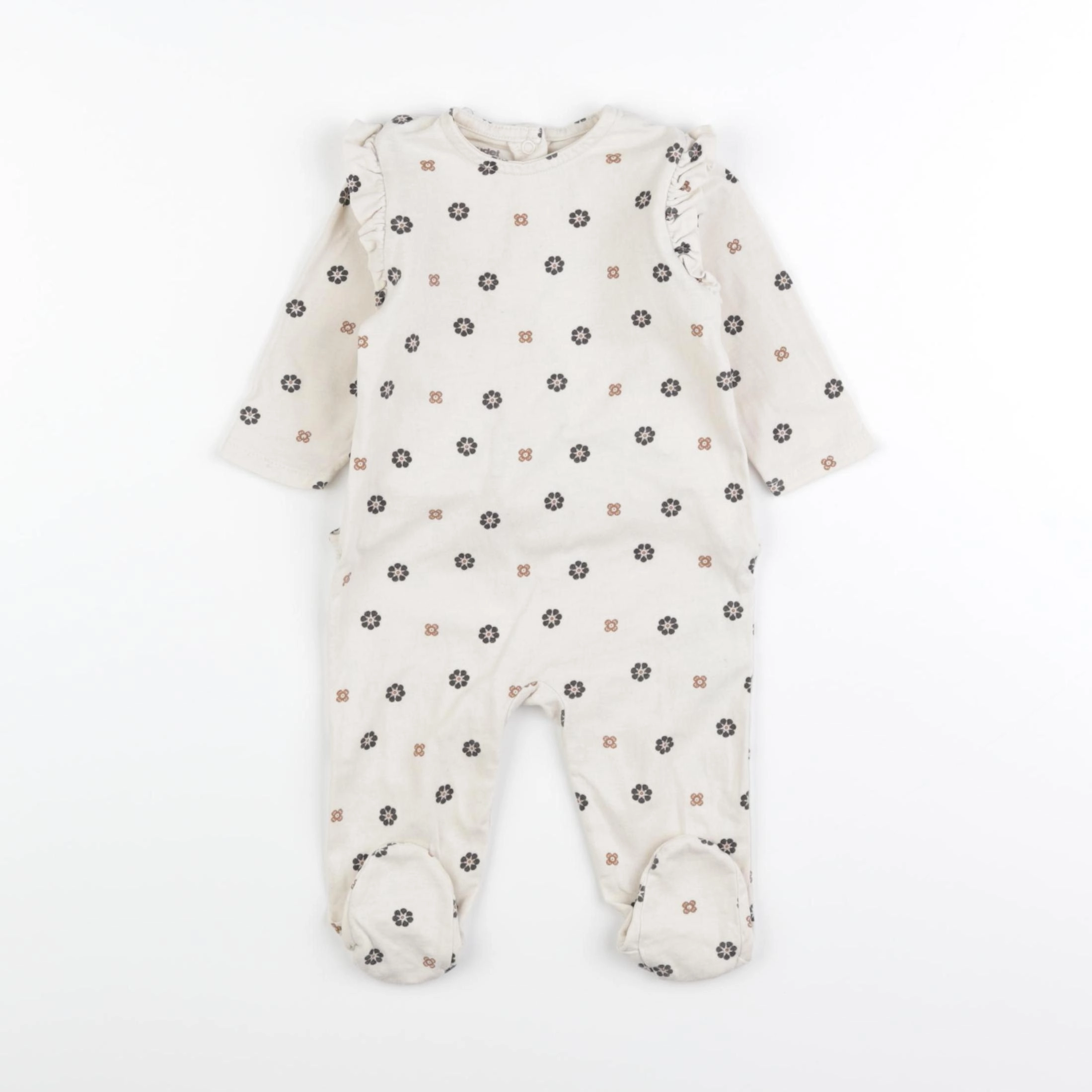 Vertbaudet - pyjama coton beige - 3 mois