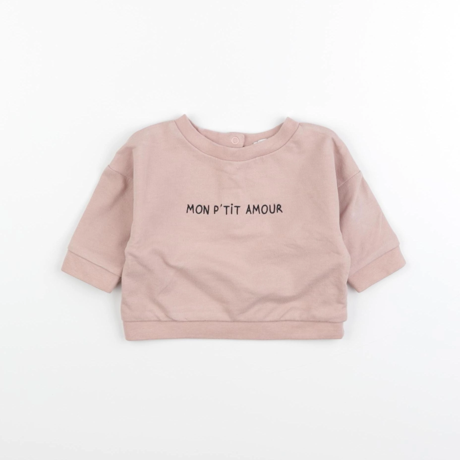 Vertbaudet - sweat rose - 3 mois