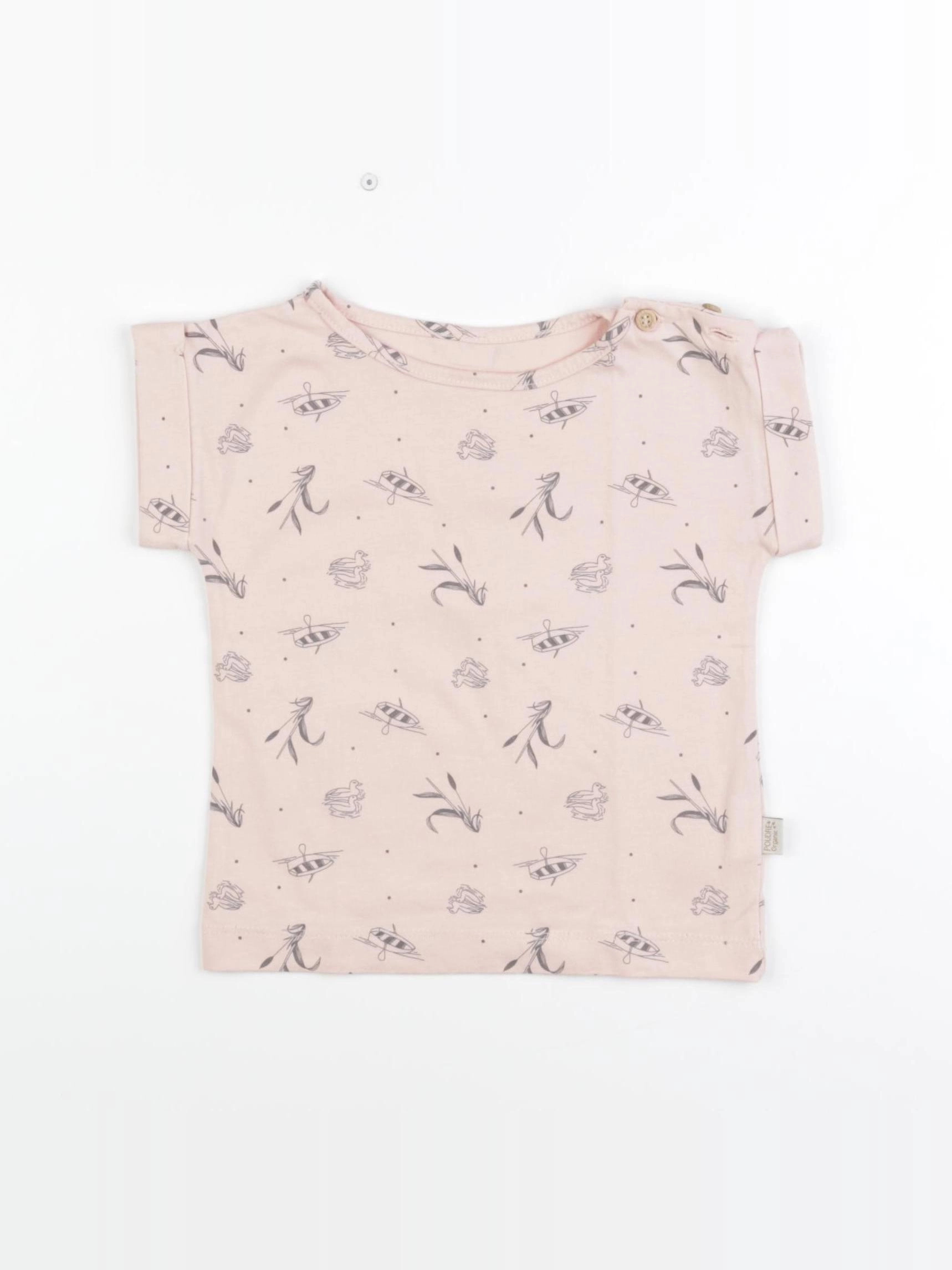 Poudre Organic - tee-shirt rose - 12 mois