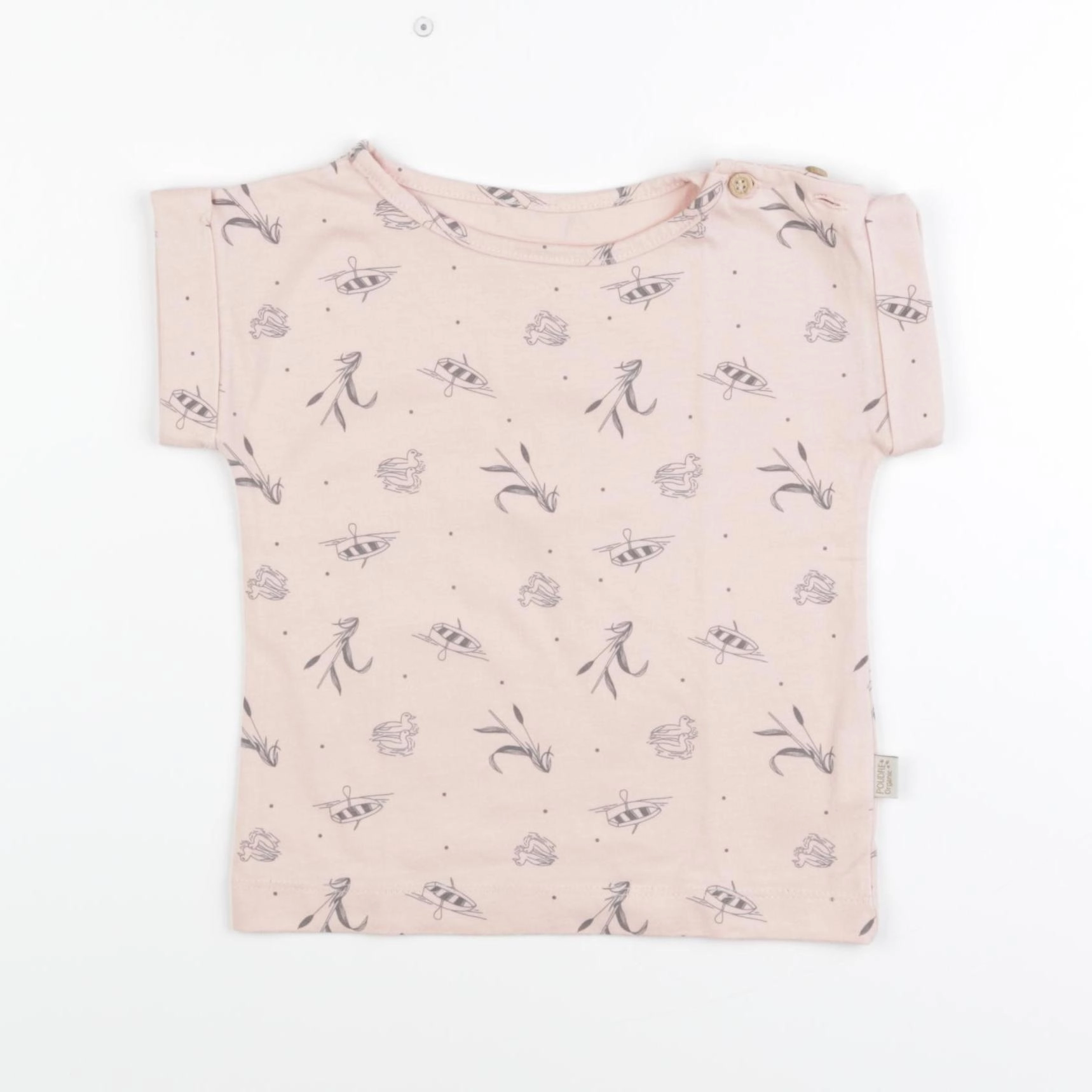 Poudre Organic - tee-shirt rose - 12 mois