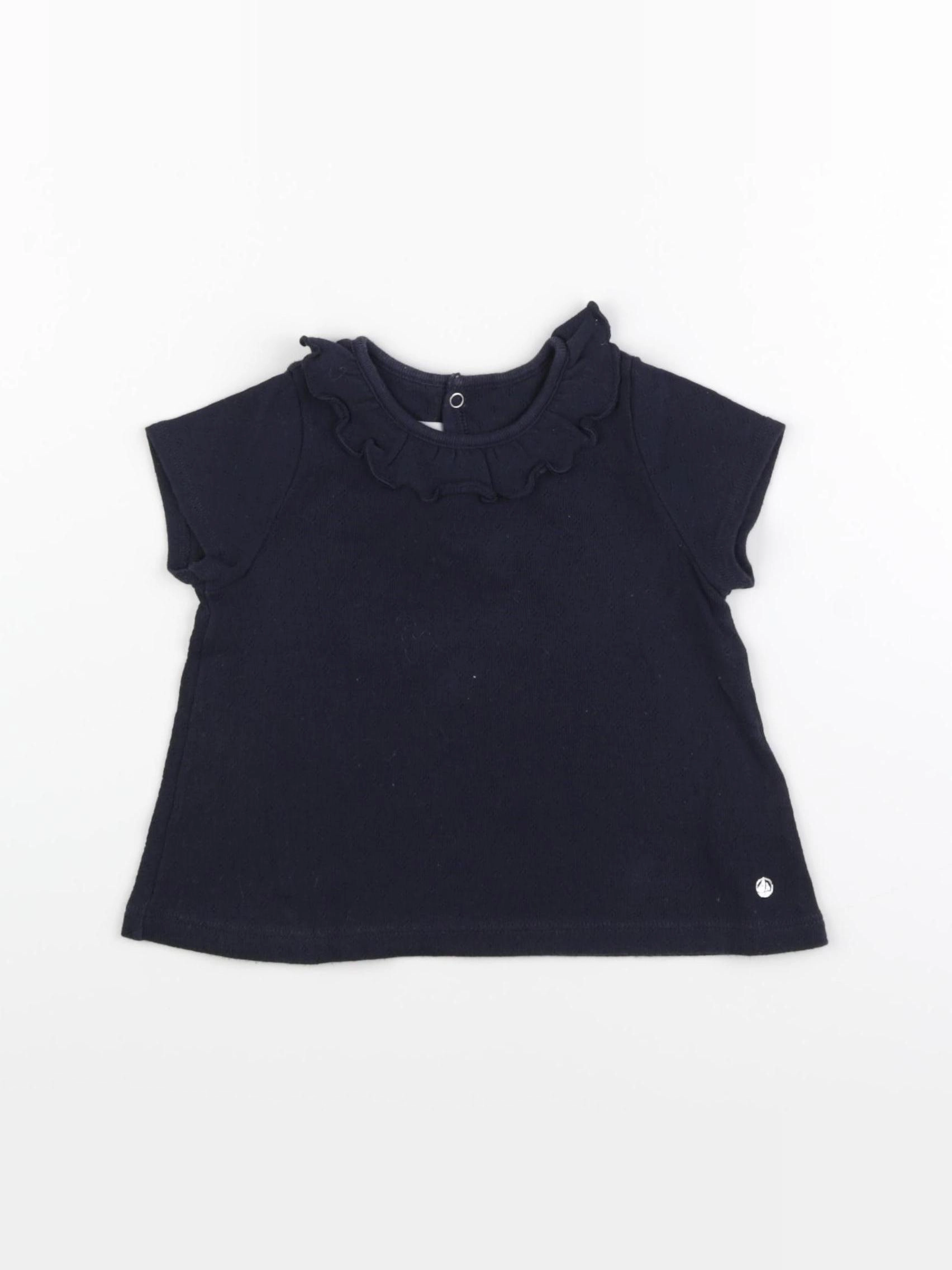 Petit Bateau - tee-shirt bleu - 12 mois
