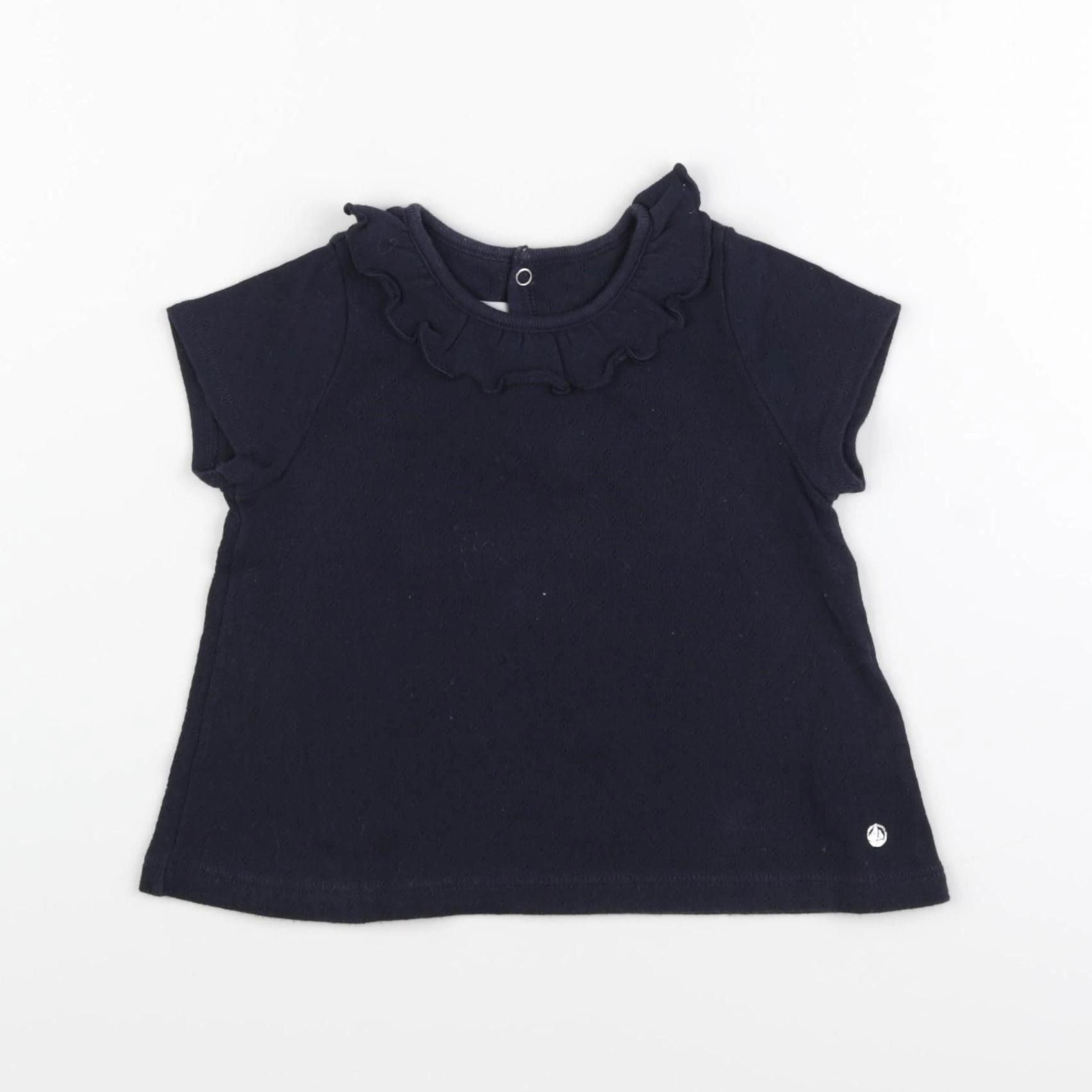 Petit Bateau - tee-shirt bleu - 12 mois