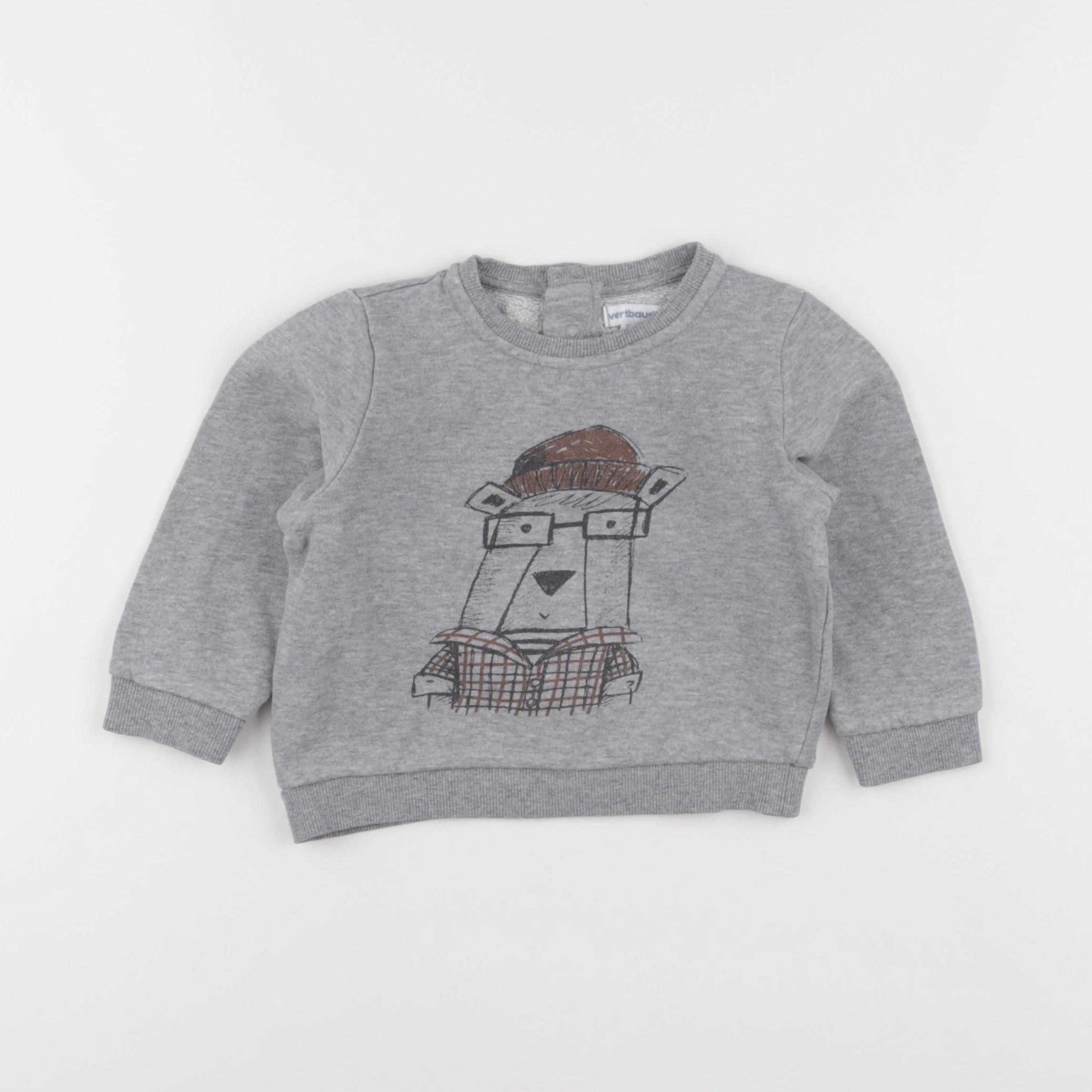 Vertbaudet - sweat gris - 2 ans
