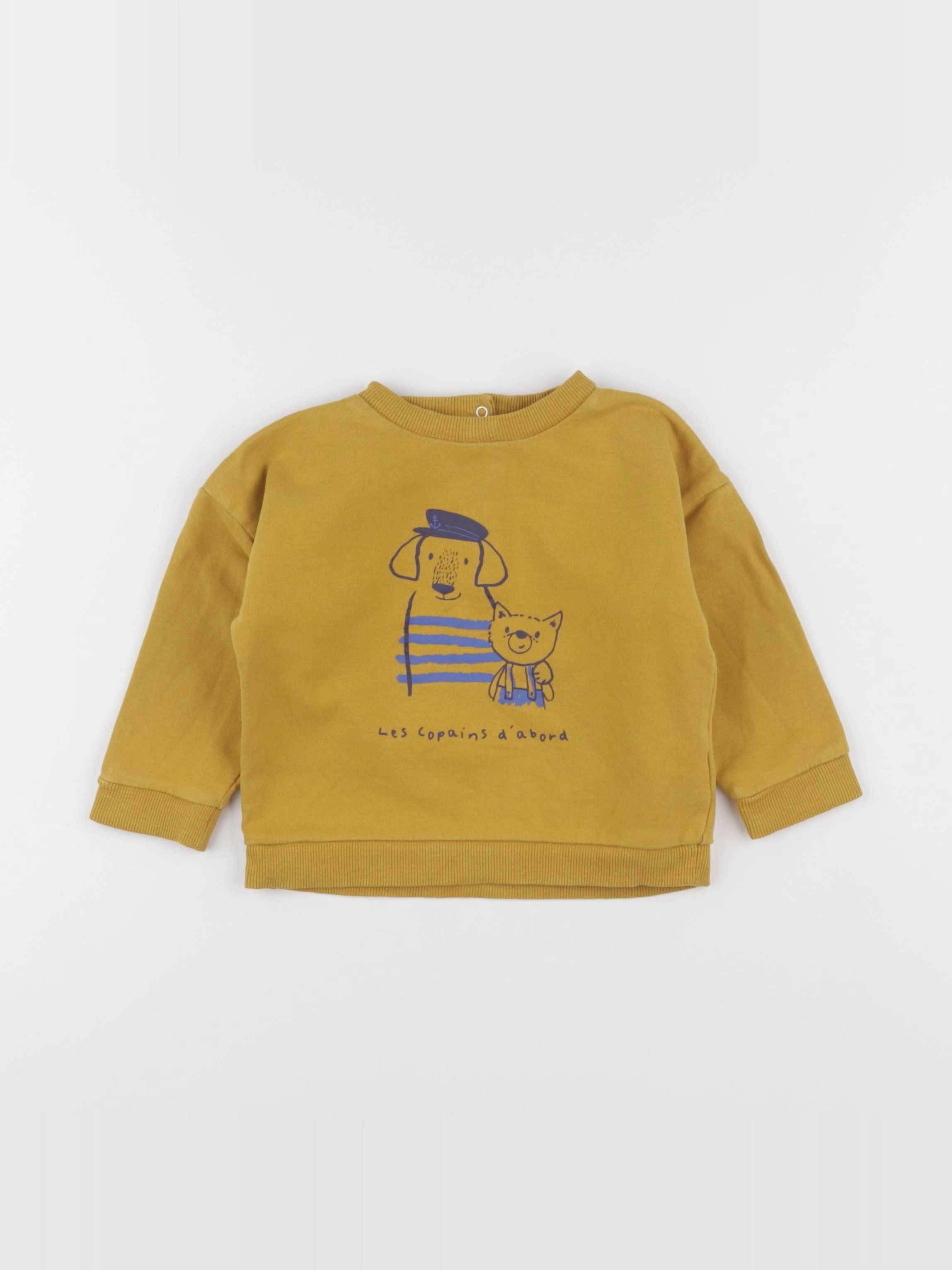 Vertbaudet - sweat jaune - 24 mois