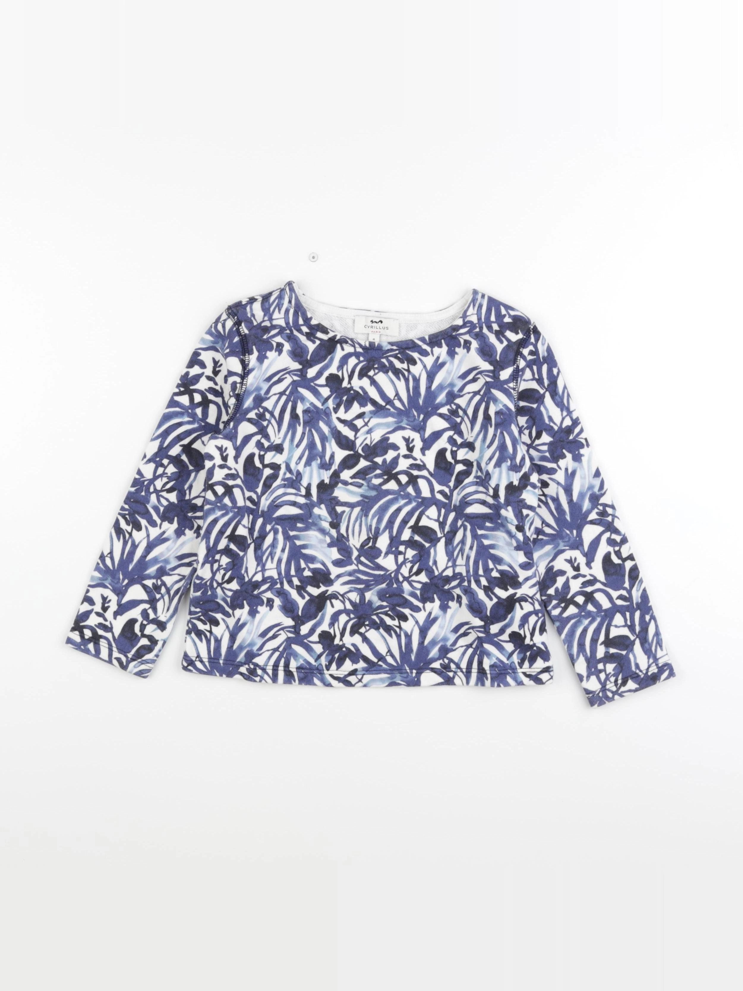 Cyrillus - tee-shirt blanc, bleu - 4 ans