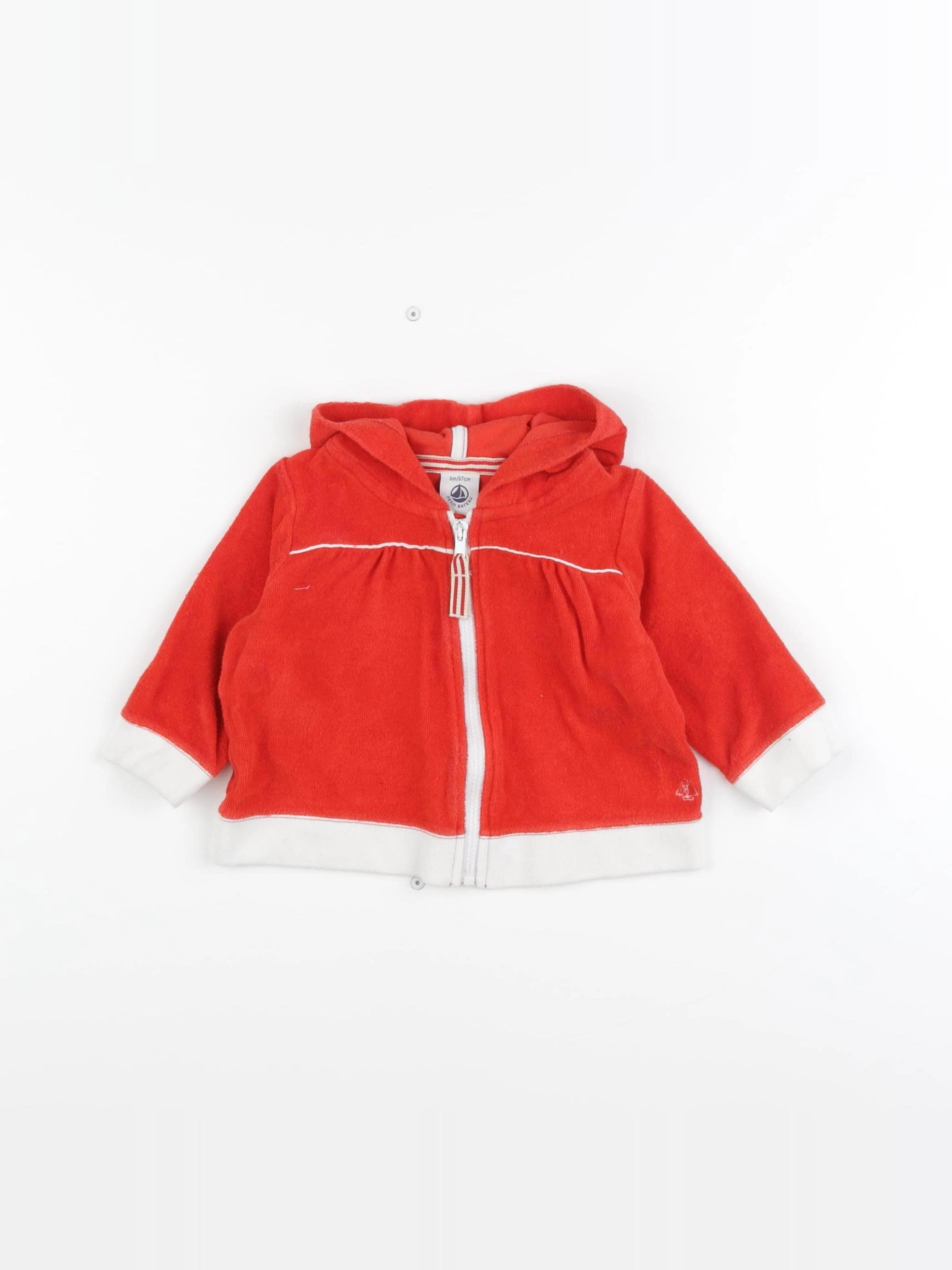 Petit Bateau - sweat rouge - 6 mois