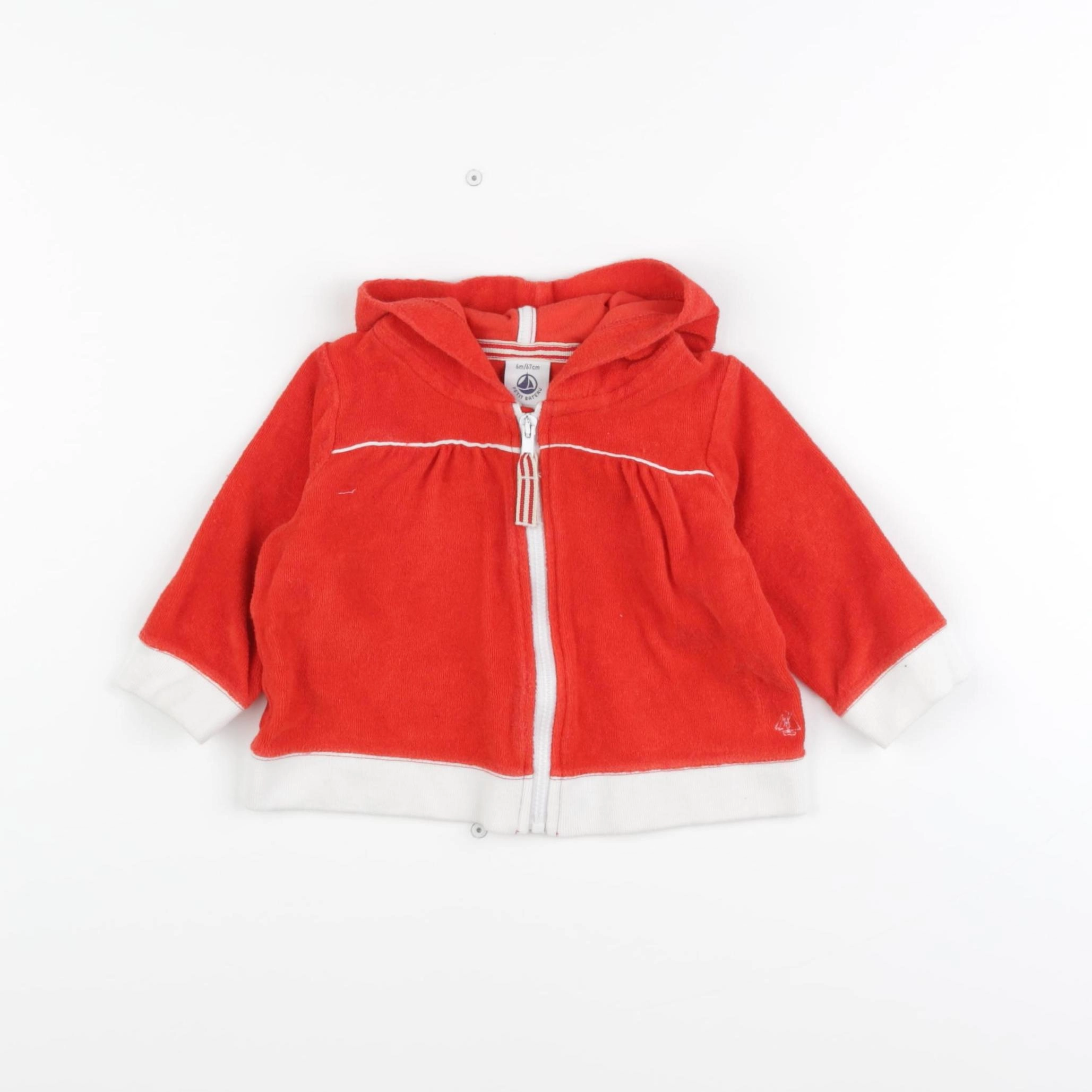 Petit Bateau - sweat rouge - 6 mois