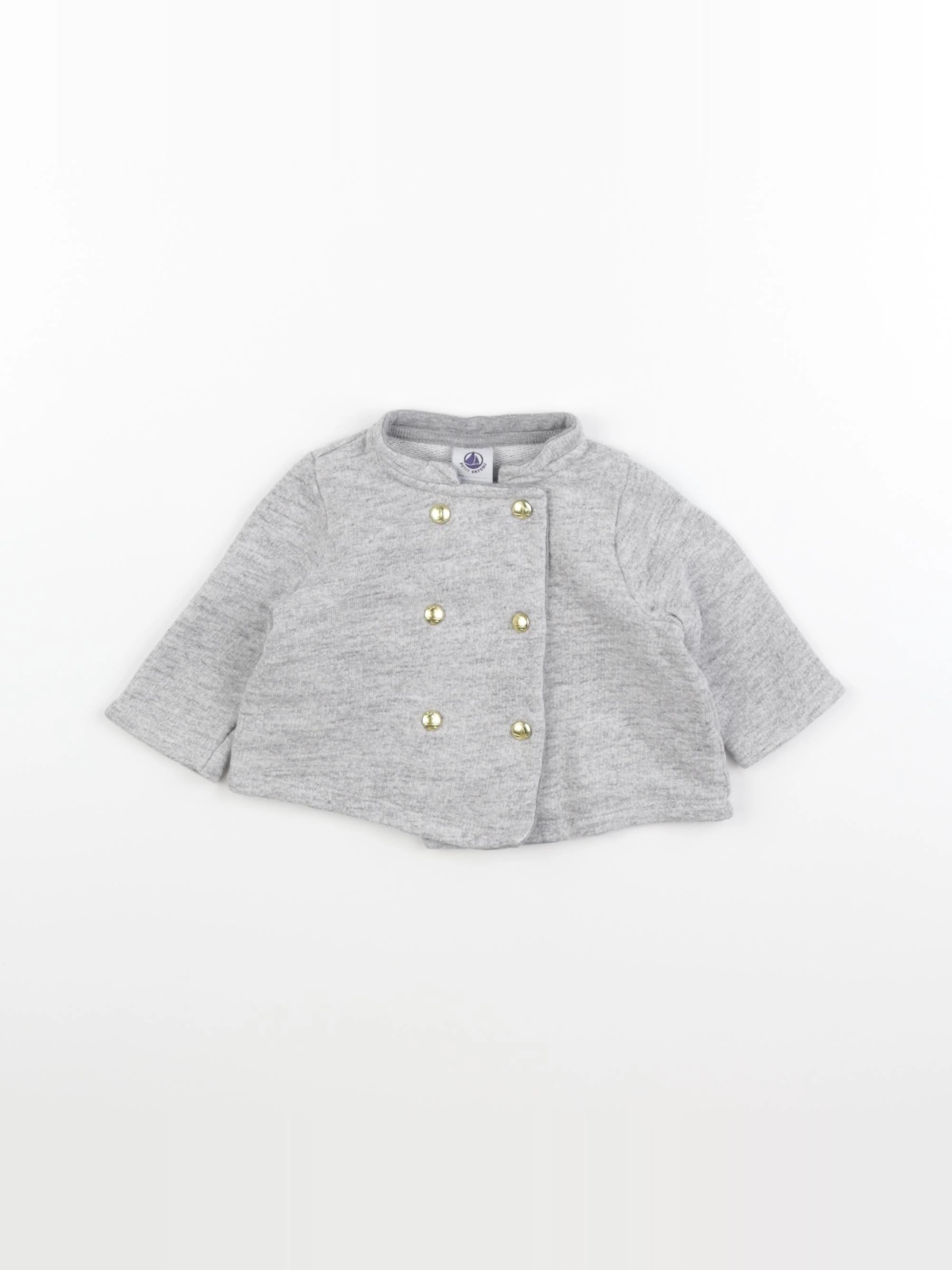 Petit Bateau - sweat gris - 3 mois