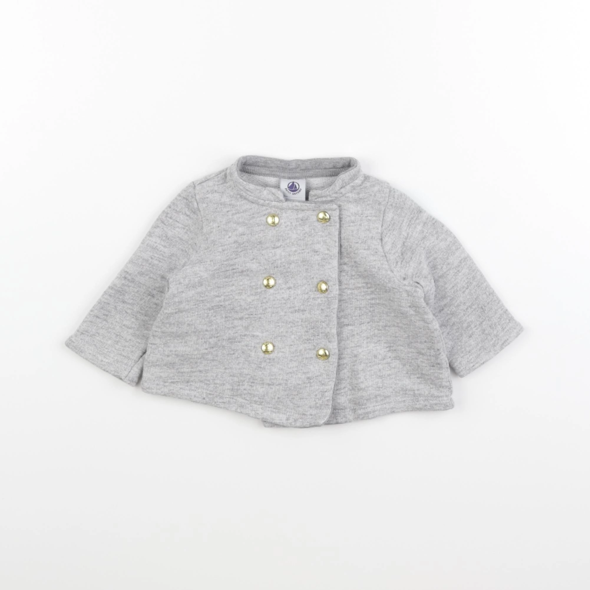 Petit Bateau - sweat gris - 3 mois