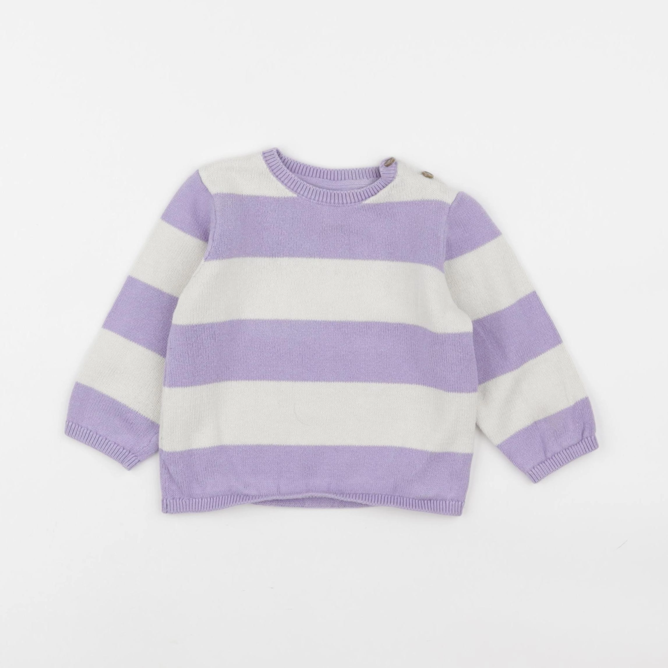 H&M - pull blanc, violet - 9/12 mois