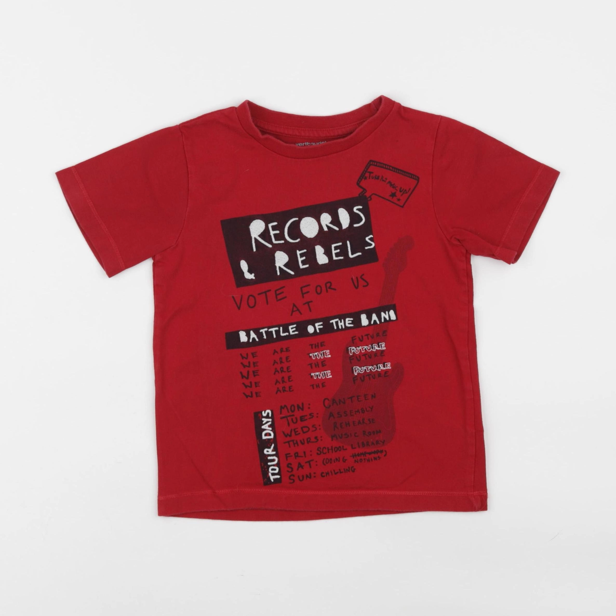Vertbaudet - tee-shirt rouge - 5 ans