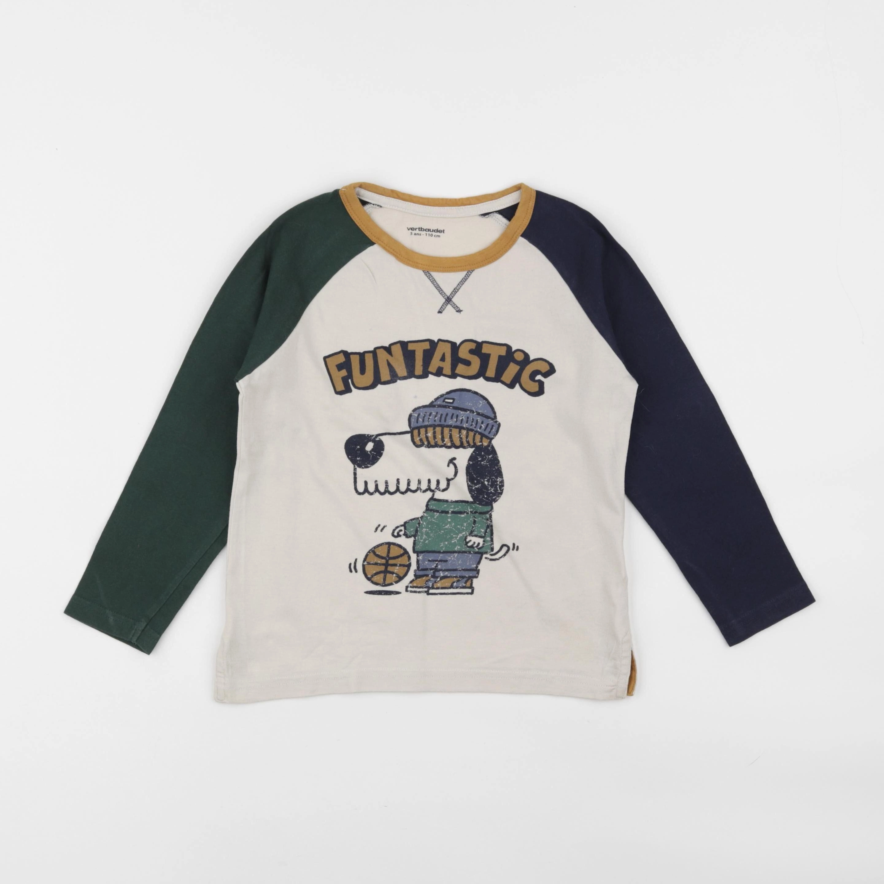 Vertbaudet - tee-shirt beige - 5 ans
