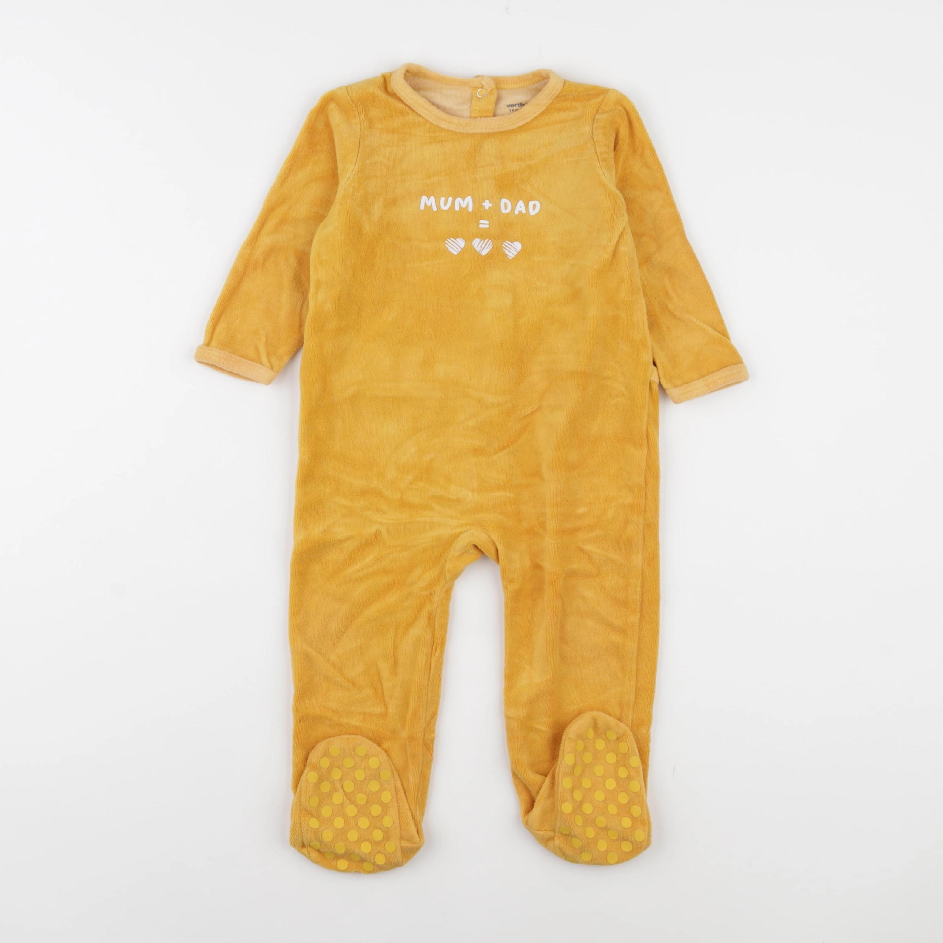 Vertbaudet - pyjama velours jaune - 18 mois