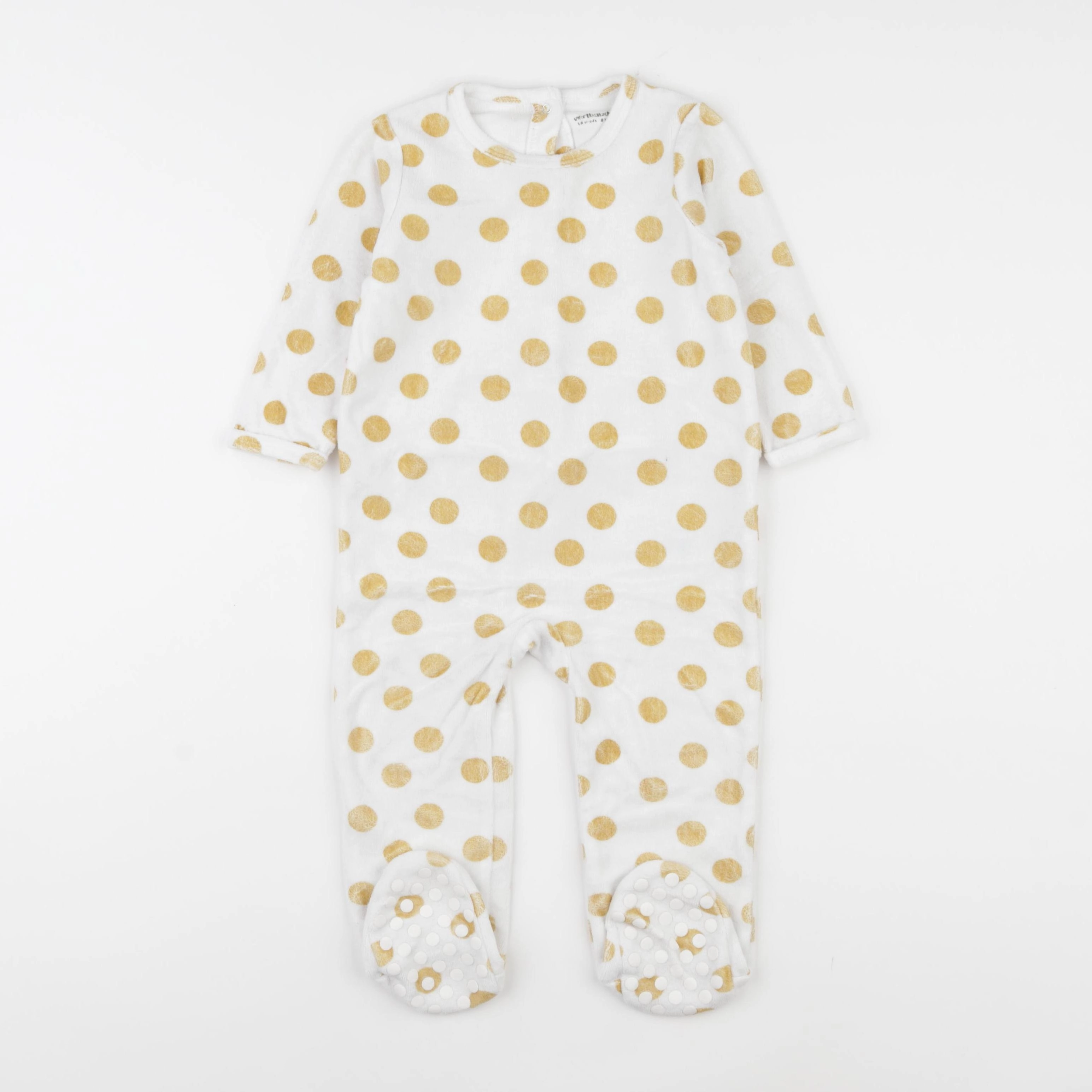 Vertbaudet - pyjama velours blanc - 18 mois