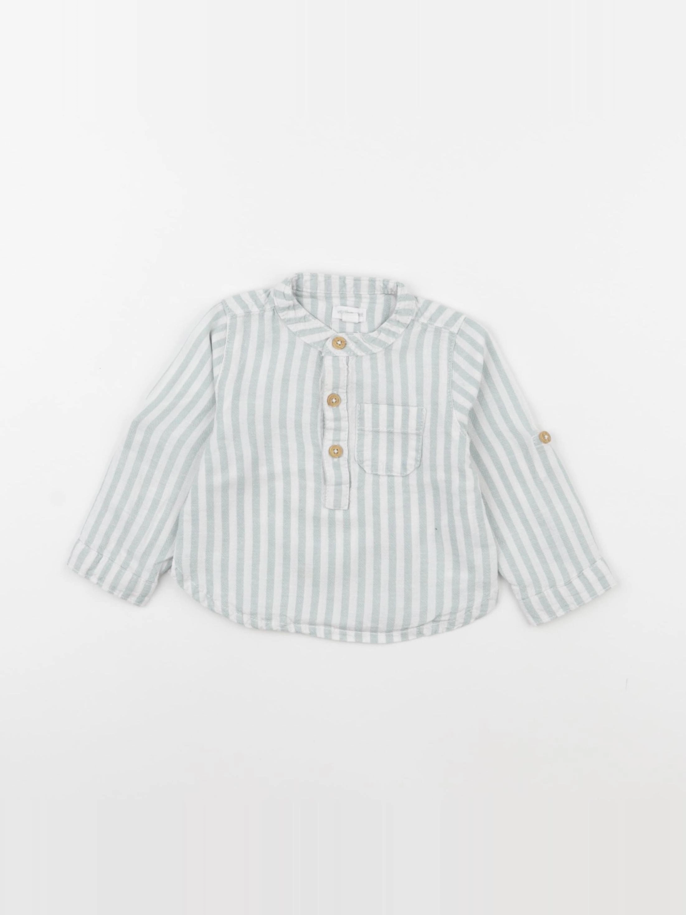 Vertbaudet - chemise bleu - 9 mois
