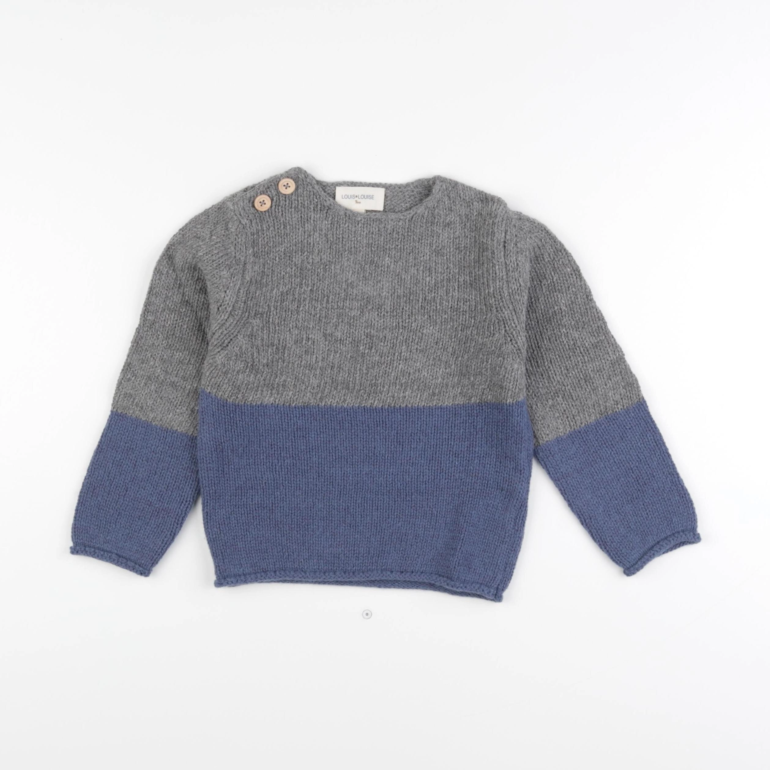 Louis Louise - pull bleu - 3 ans