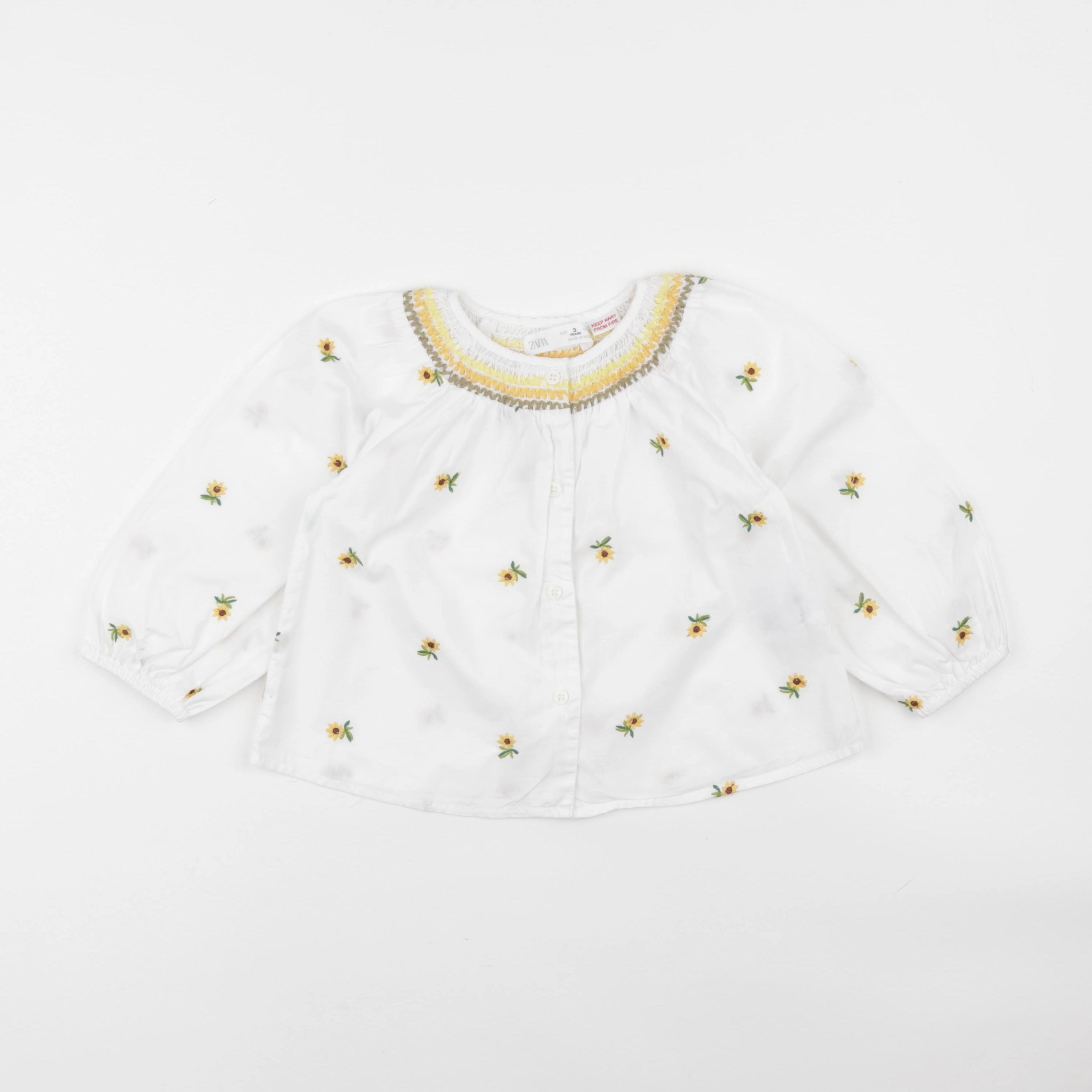 Zara - blouse jaune - 3 ans