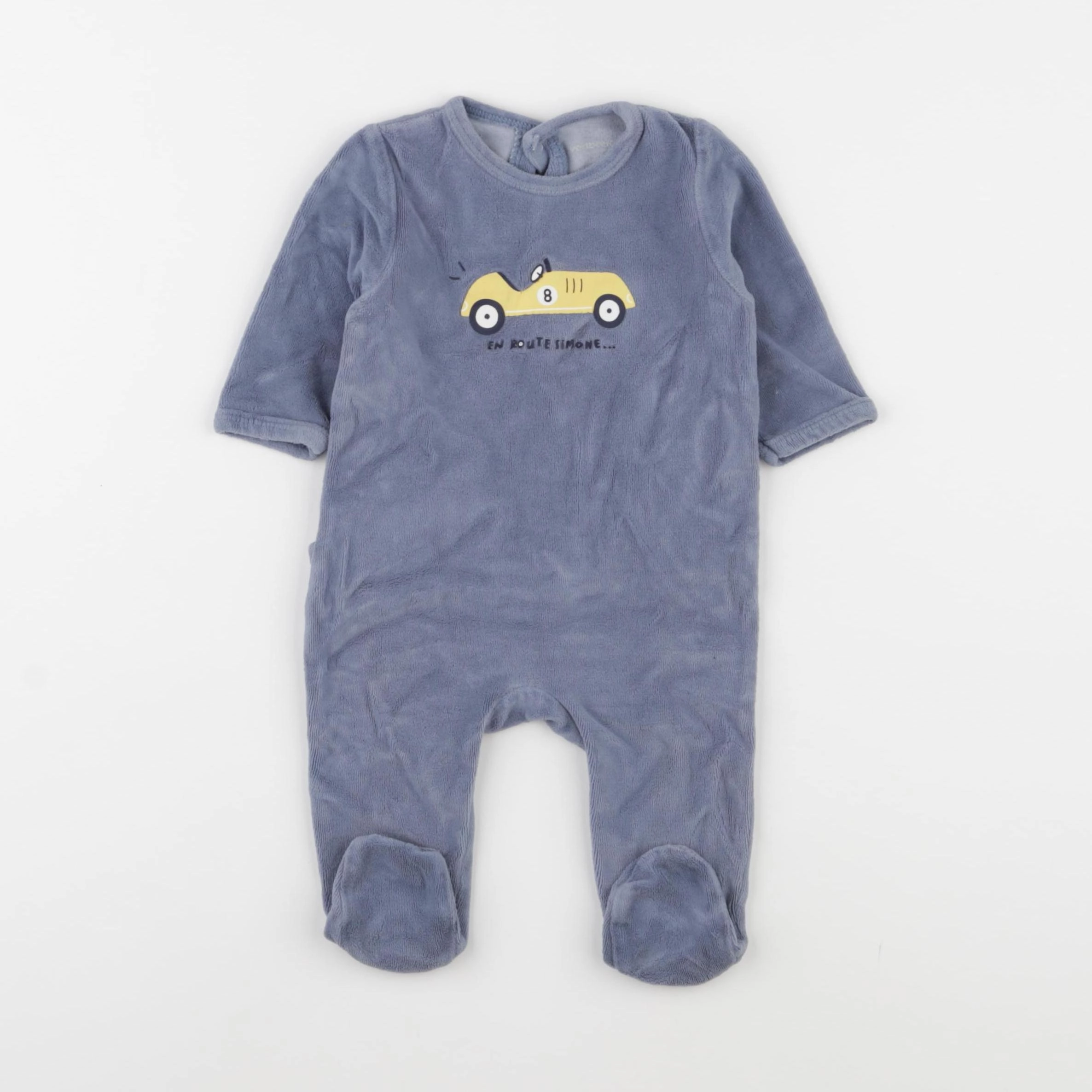 Vertbaudet - pyjama velours bleu - 3 mois