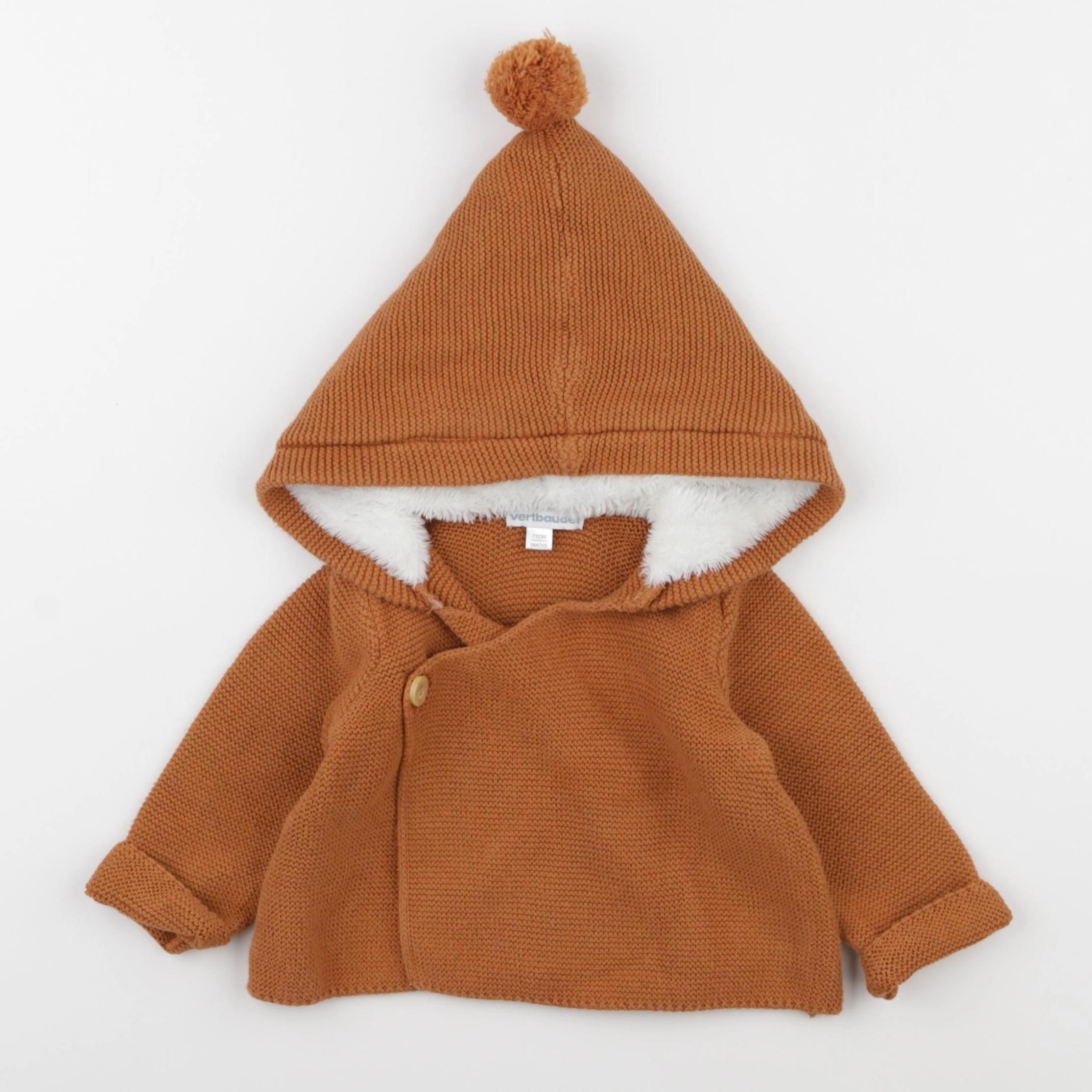 Vertbaudet - gilet marron - 9 mois