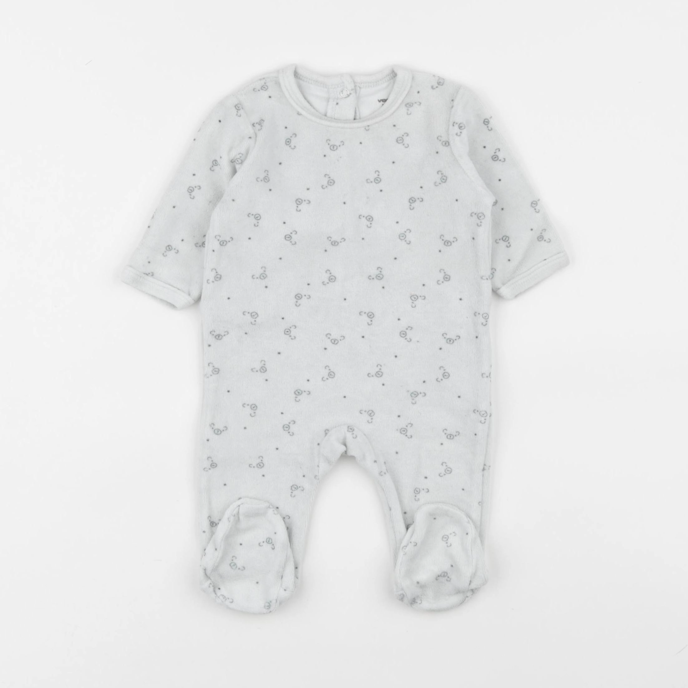 Vertbaudet - pyjama velours vert - 3 mois