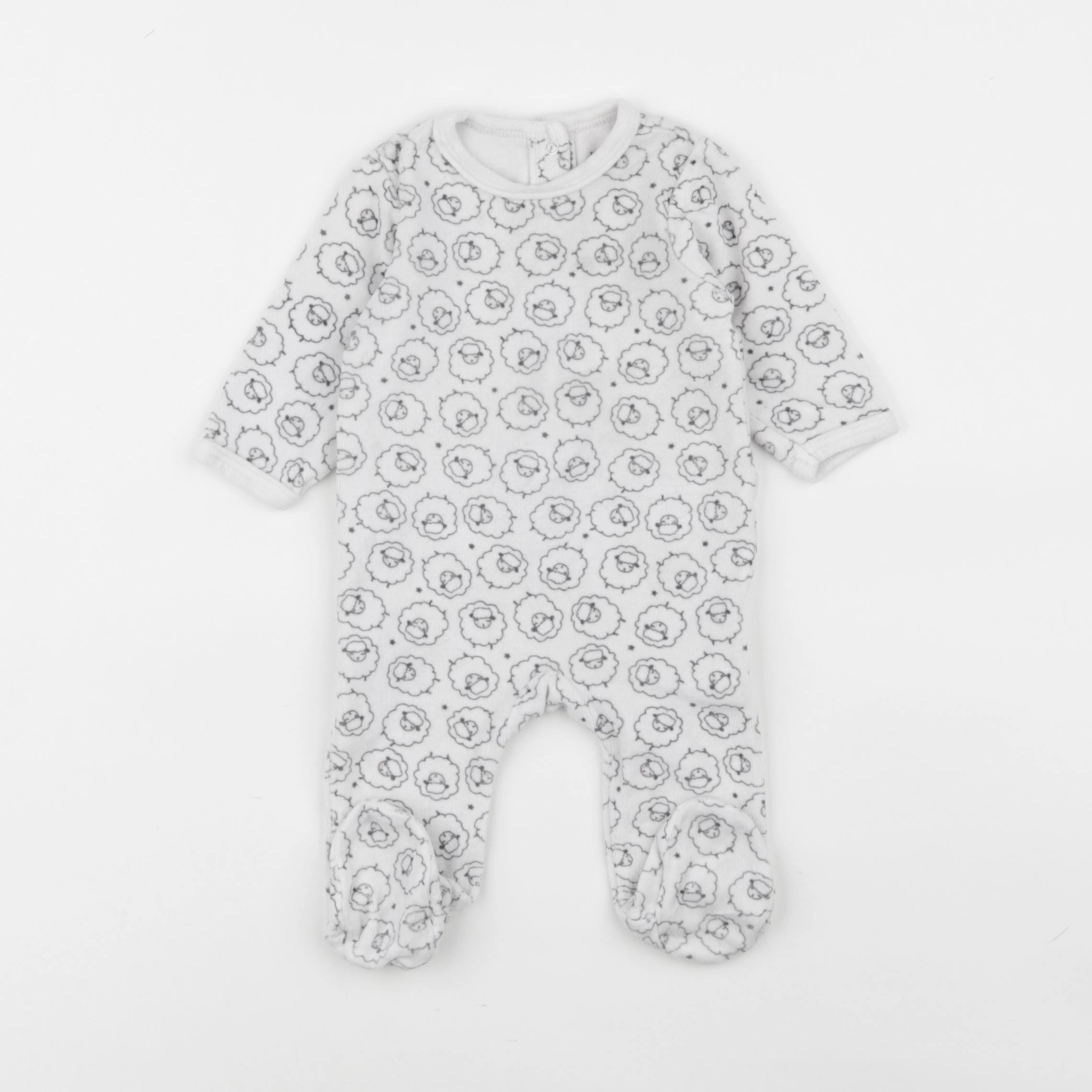Vertbaudet - pyjama velours gris - 3 mois