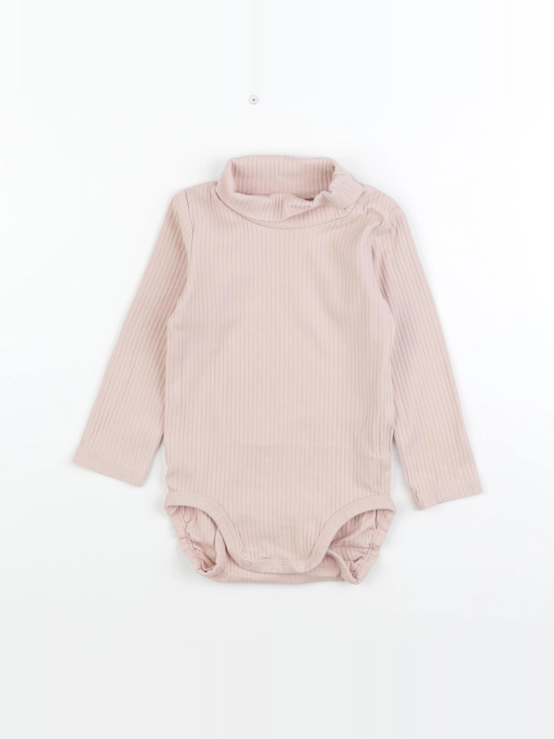 H&M - body à col rose - 18 mois