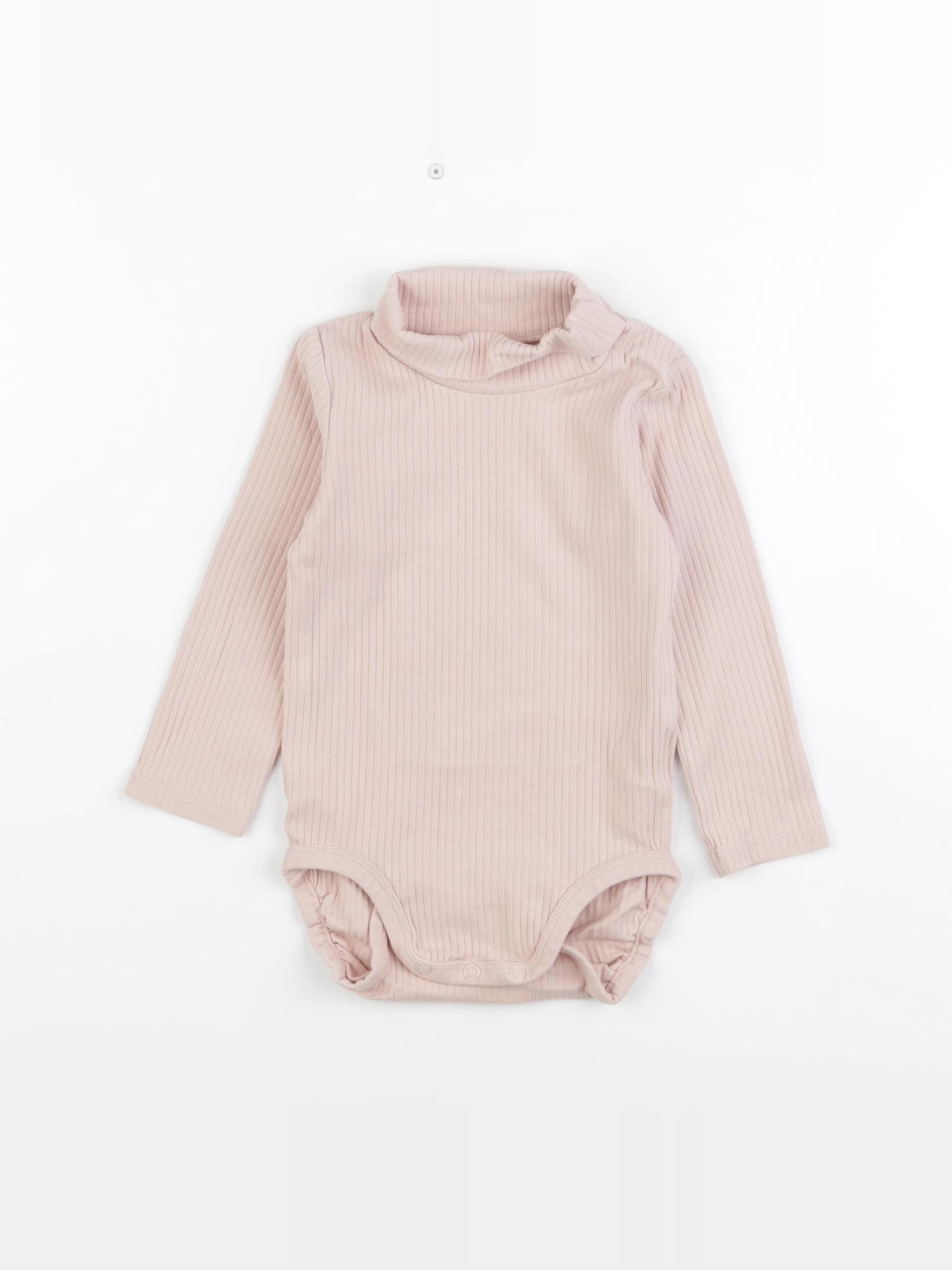 H&M - body à col rose - 18 mois