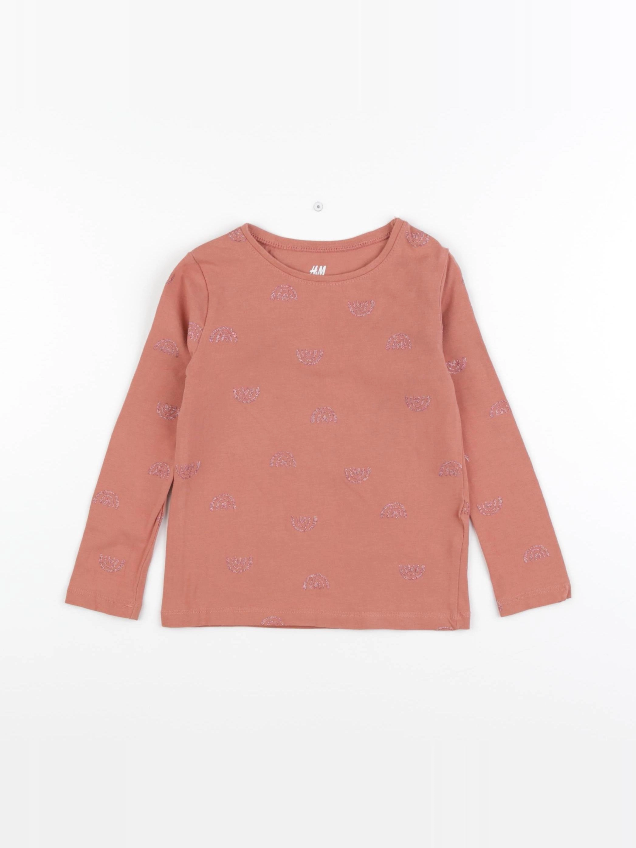 H&M - tee-shirt rose - 3/4 ans