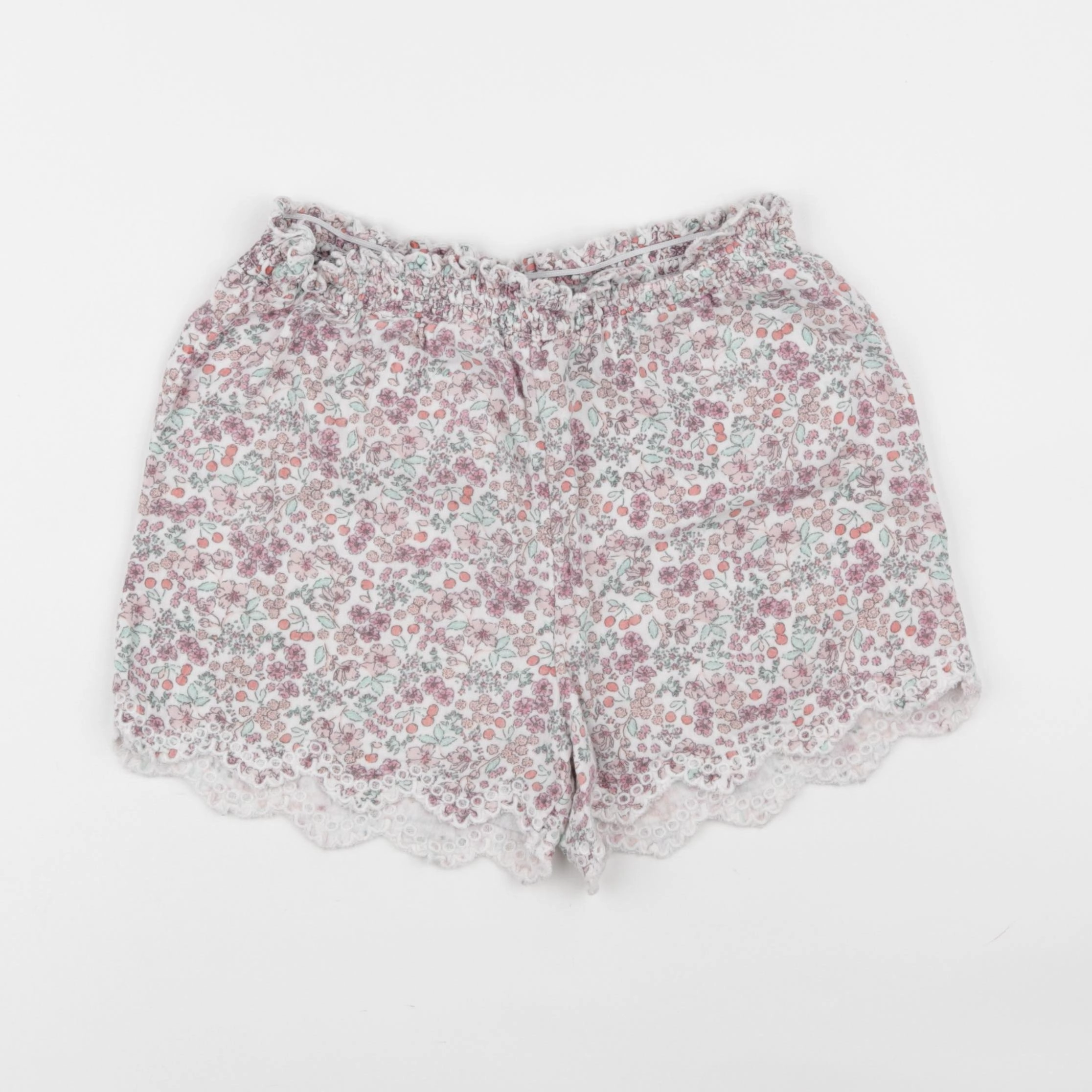 Vertbaudet - short blanc, rose - 9 ans